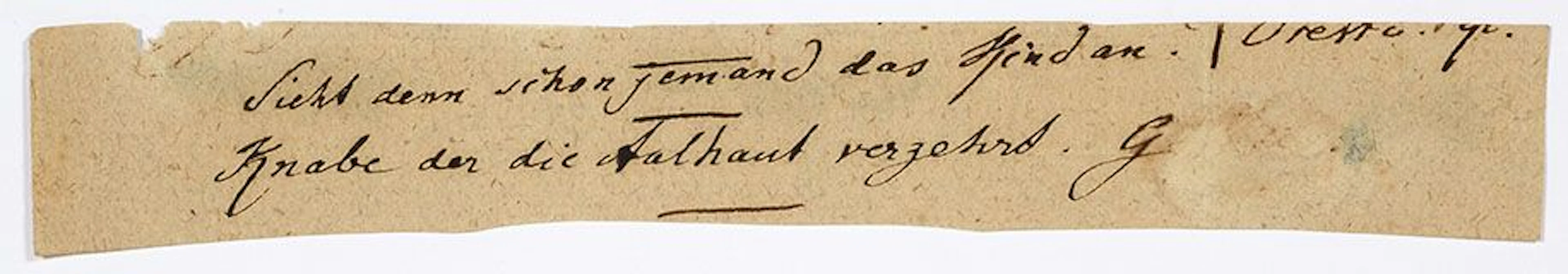 GOETHE Johann Wolfgang von (1749-1832). P.A.S. "G"; approx. - Lot 605