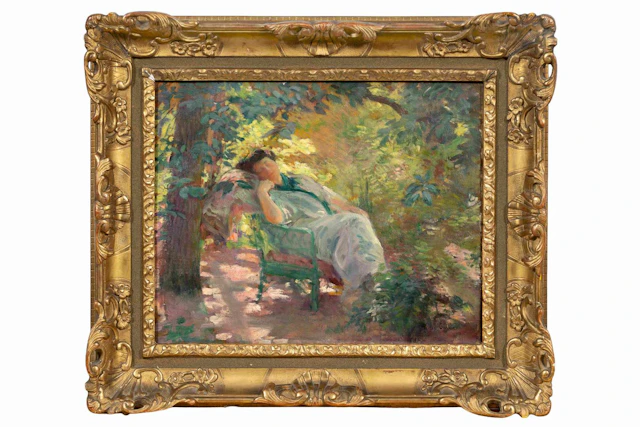 VICTOR TARDIEU (1870-1937), Caroline au jardin, 1913
