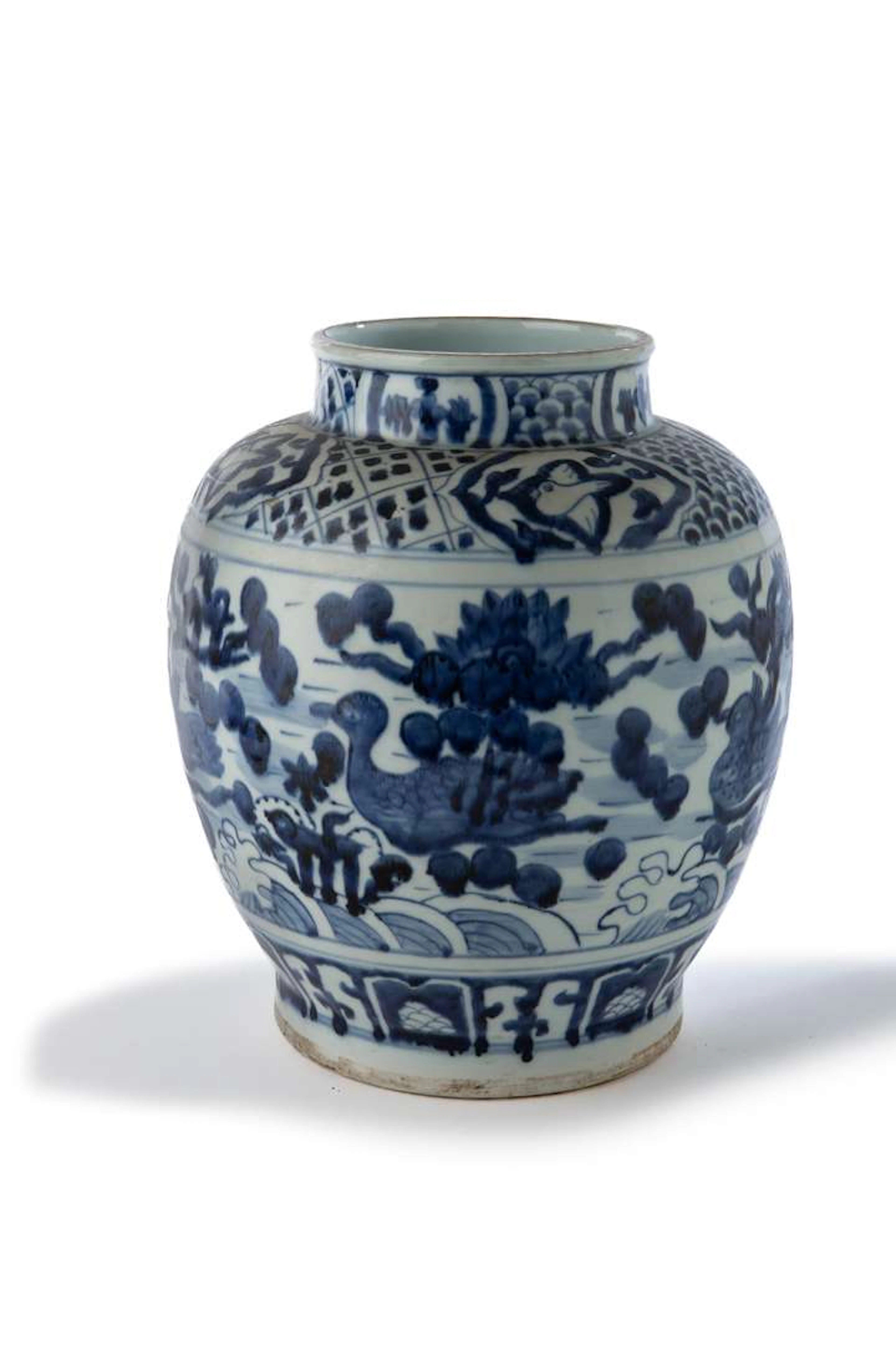 China, Qing Dynasty (1644–1912) blue and white porcelain vases converted