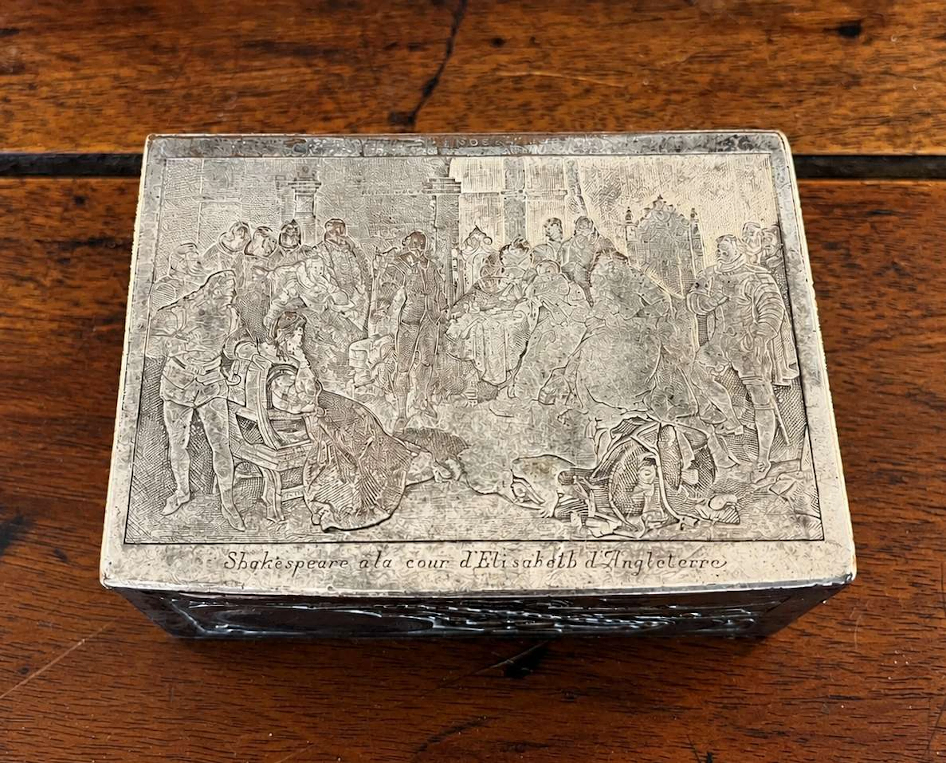 Box, in silver-coloured metal