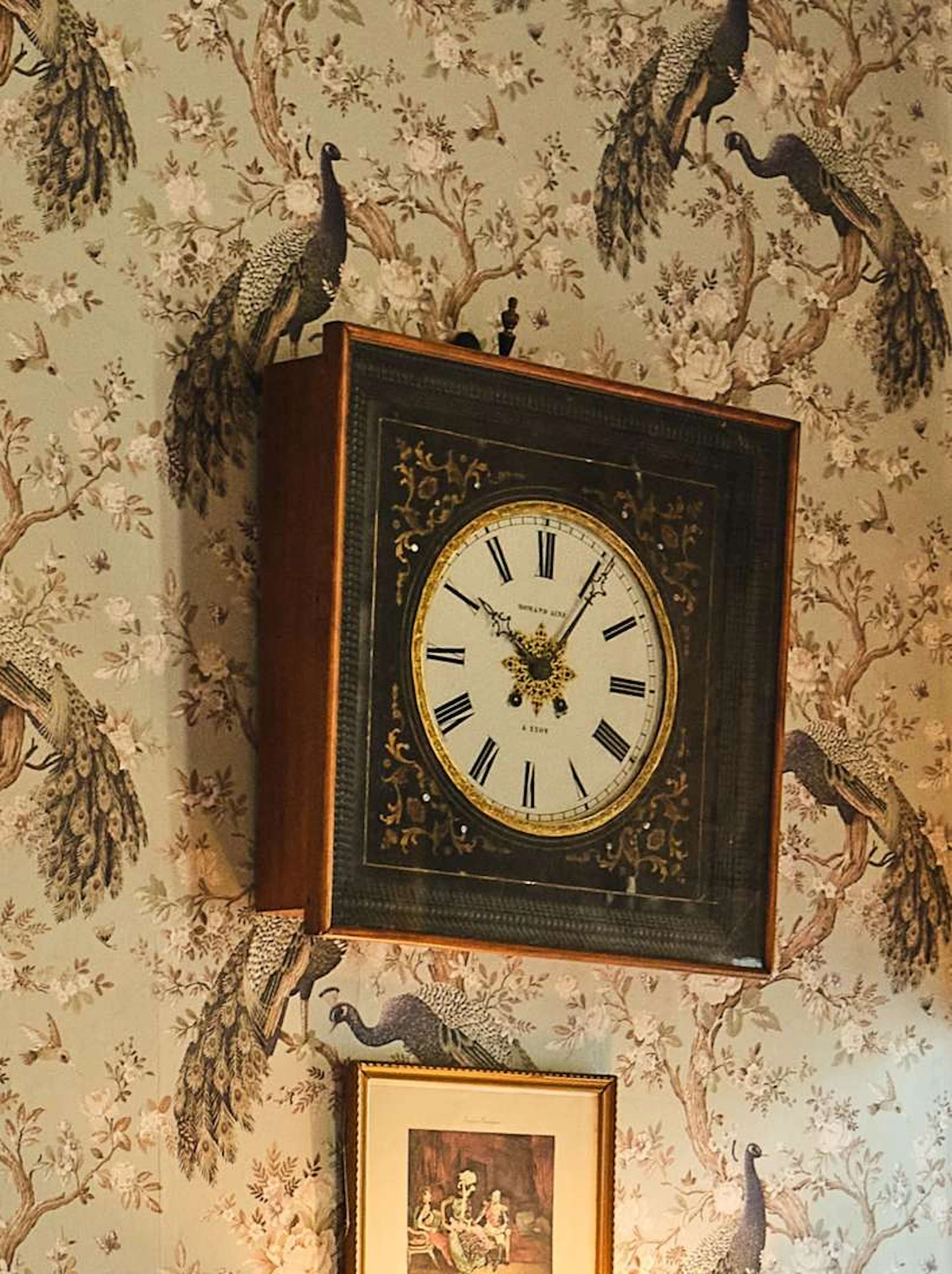In the style of André-Charles Boulle, Square clock made of blackened wood