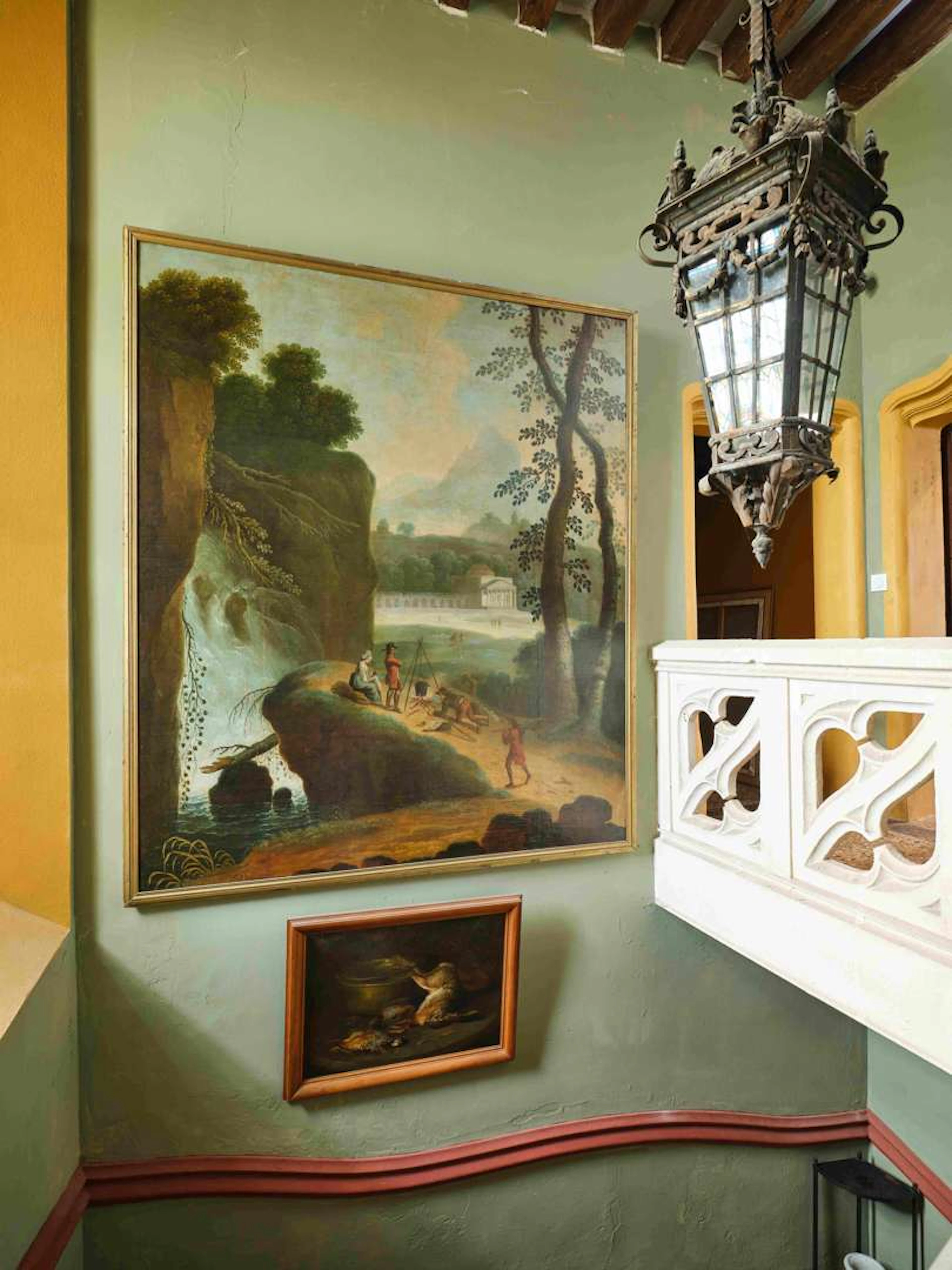 A modern school in the 18th-century style, A stop for lunch Oil on