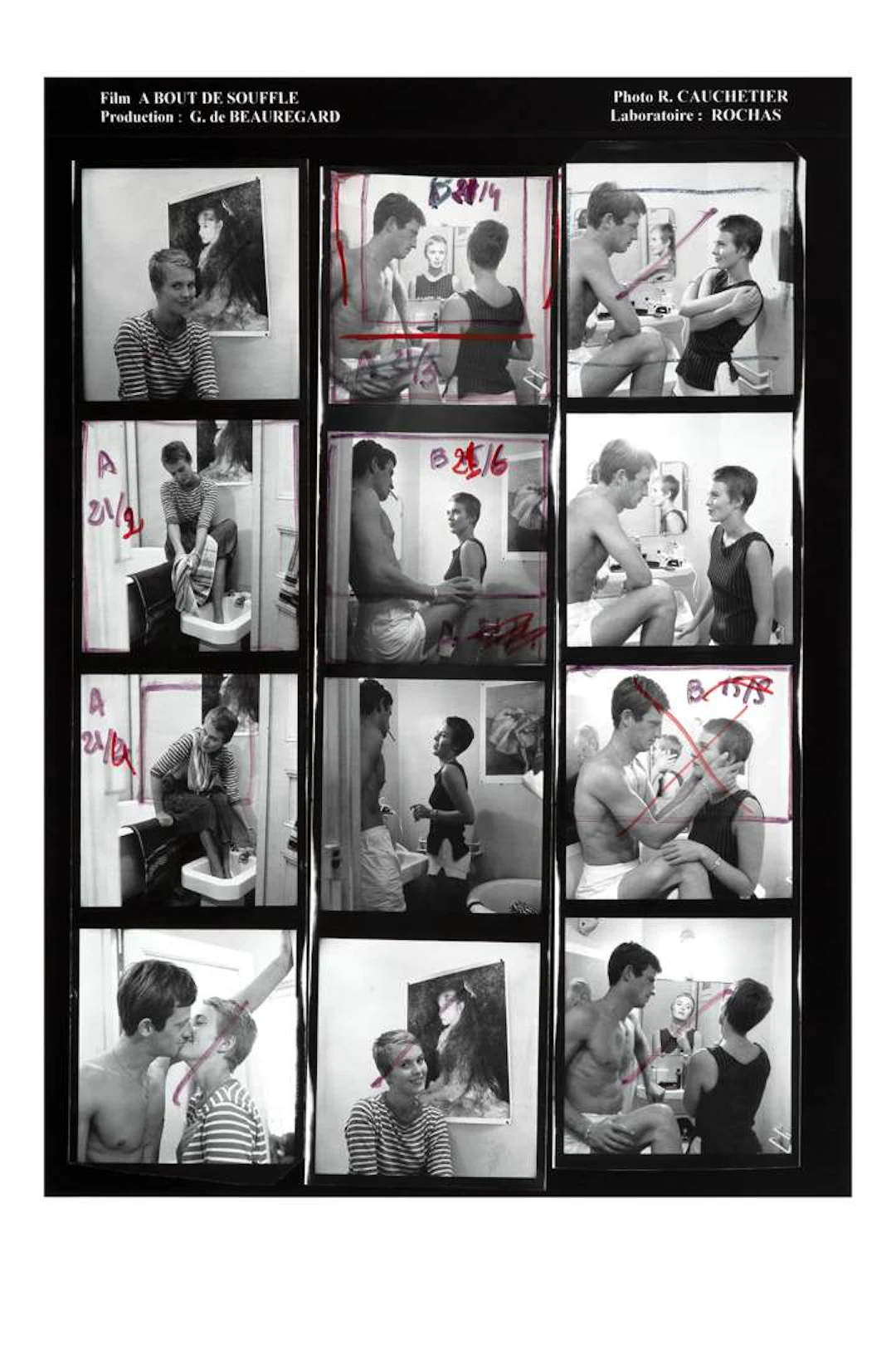 Raymond CAUCHETIER (1920–2021), Breathless, Jean-Luc Godard. The bathroom