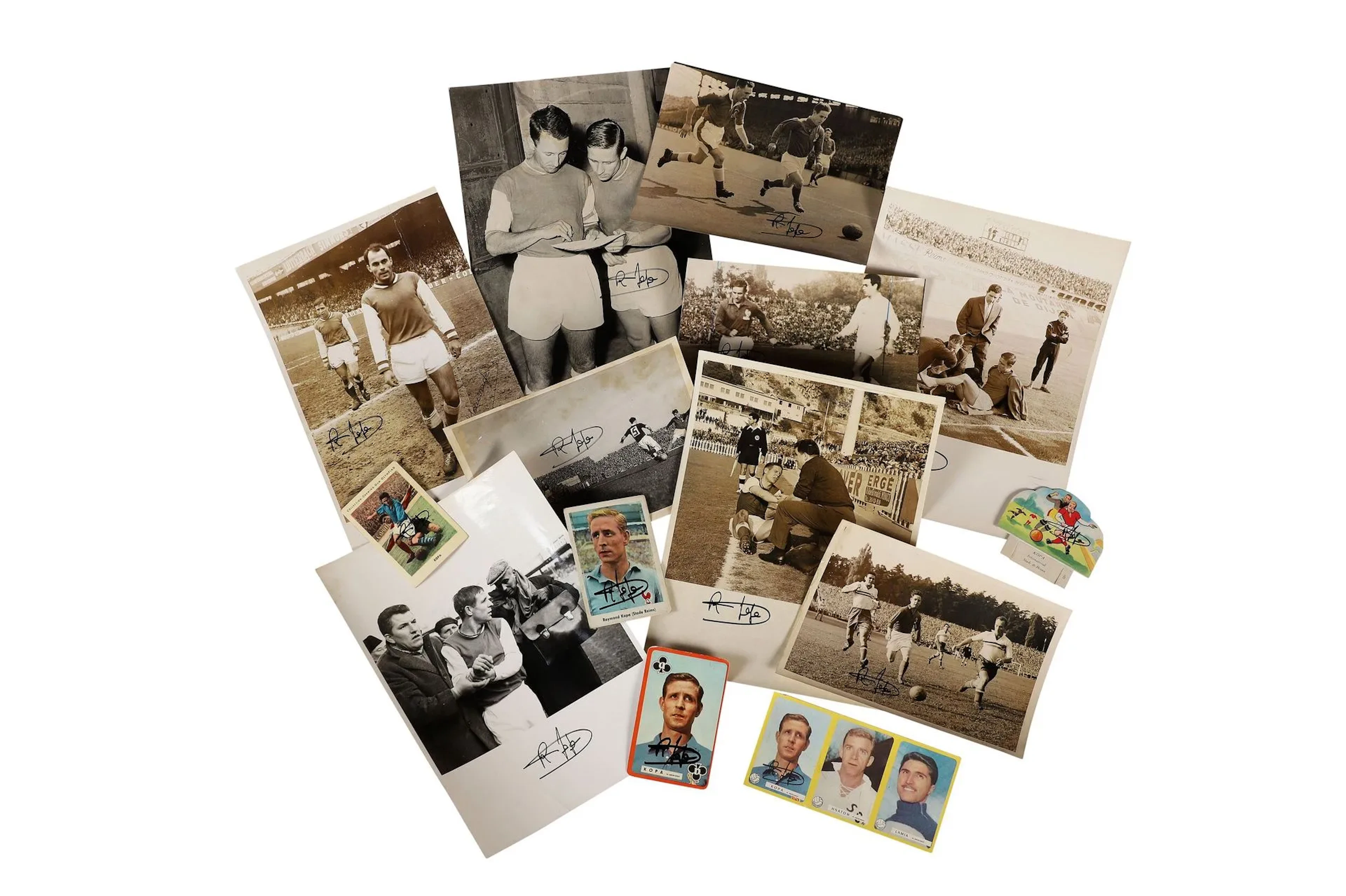 FOOTBALL: Raymond KOPA set of signatures - Lot 124