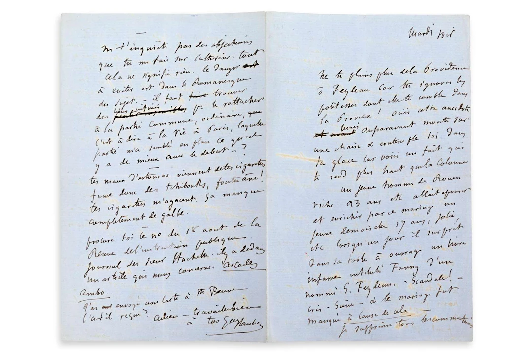 FLAUBERT, Gustave (1821–1880)., L.A.S. ‘Gve Flaubert’, [Croisset]