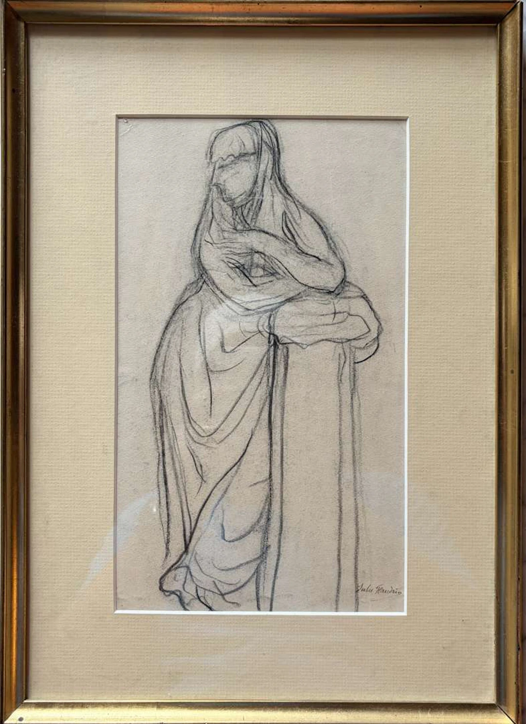 Jules FLANDRIN (1871–1947), A Vestal Virgin leaning on a column