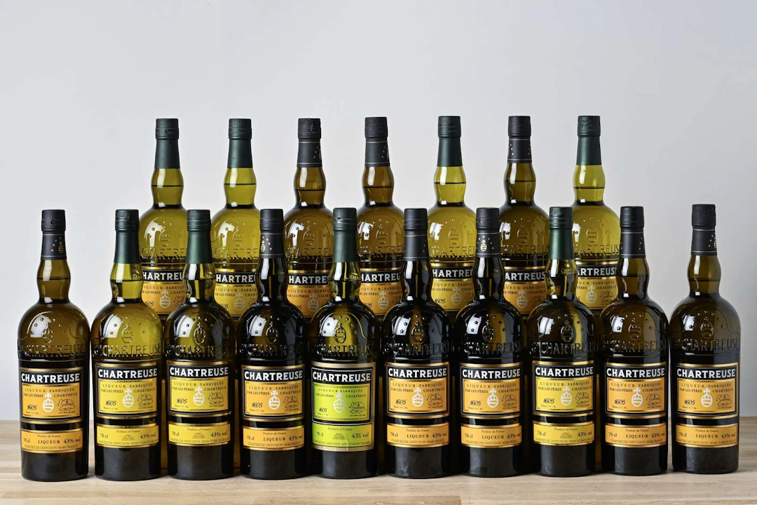 VERTICAL COLLECTION OF YELLOW CHARTREUSE – THE QUEEN OF LIQUEURS