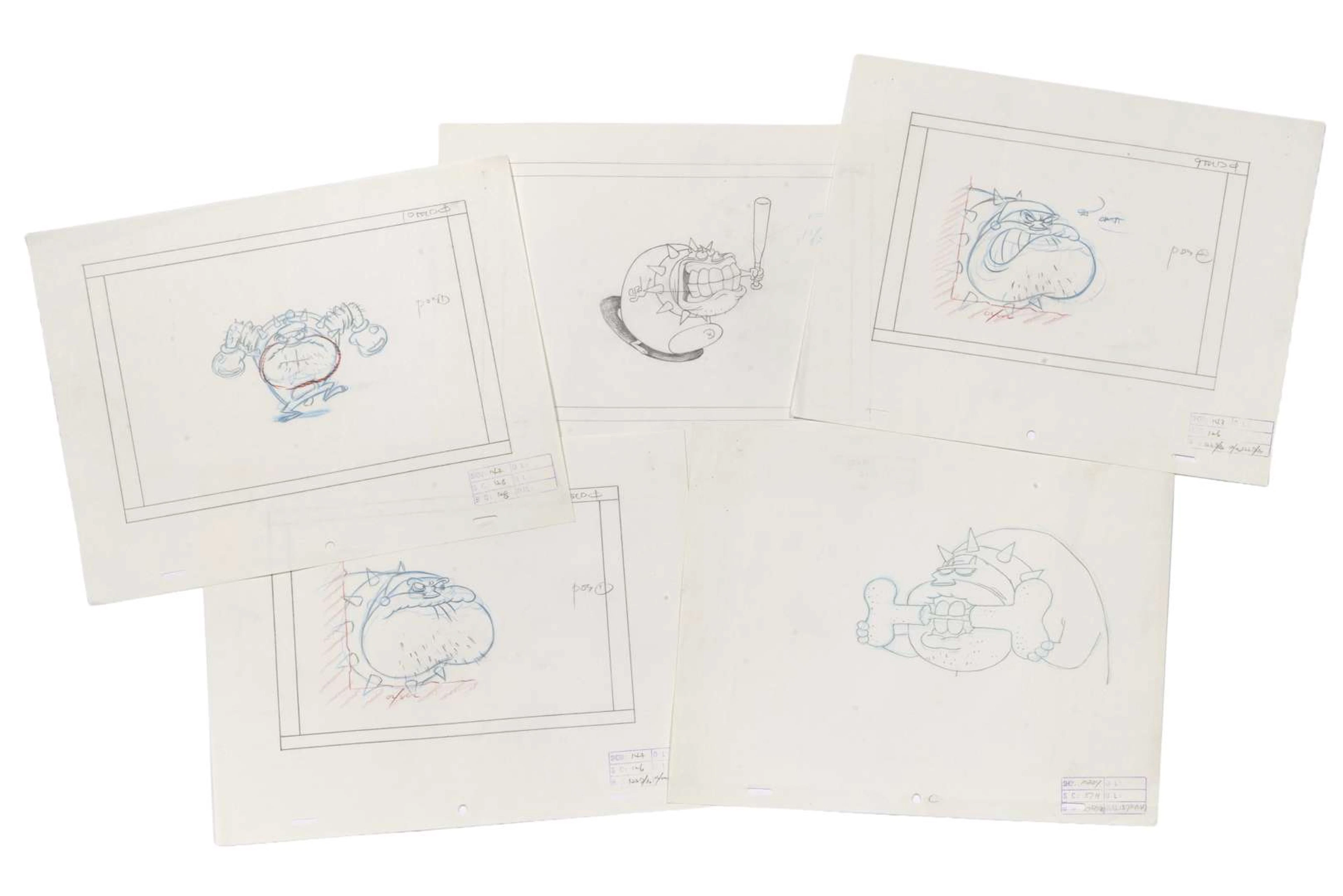 OGGY AND THE COCKROACHES, Pencil sketches. Directed by: Jean-Yves