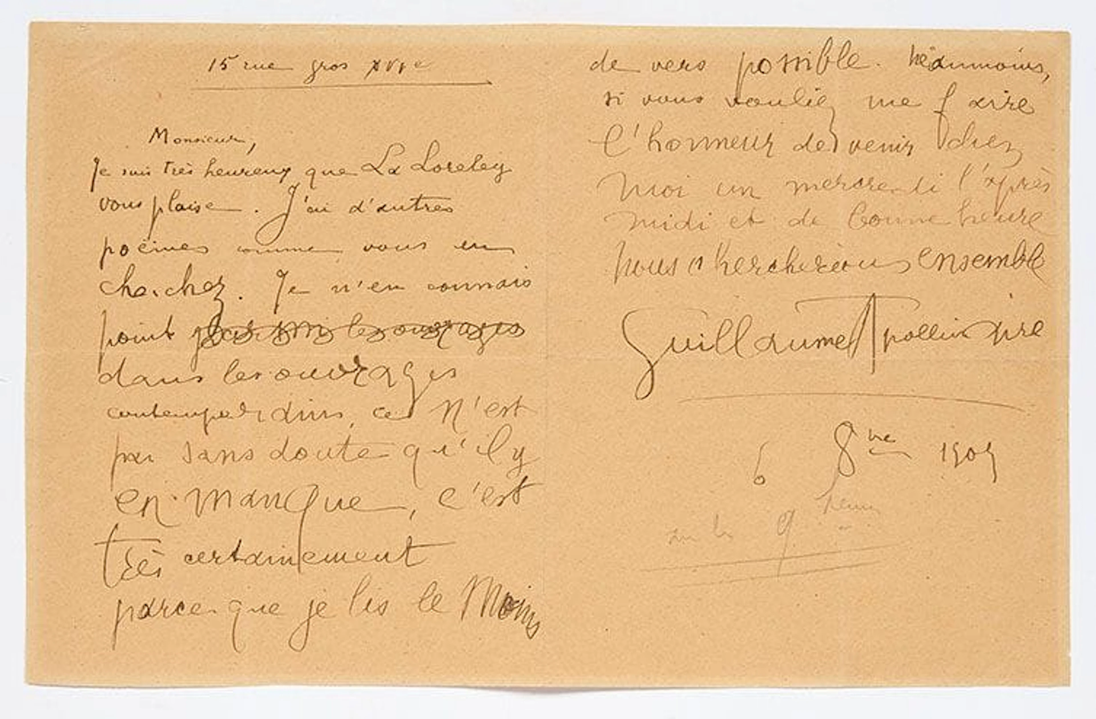 APOLLINAIRE Guillaume (1880-1918). - Lot 397