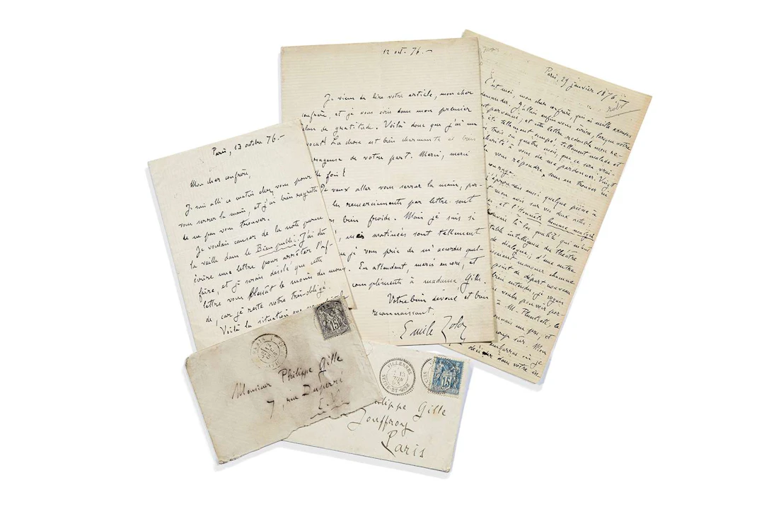 Émile ZOLA (1840–1902)., 2 L.A.S. ‘Emile Zola’, 12 and 13 October
