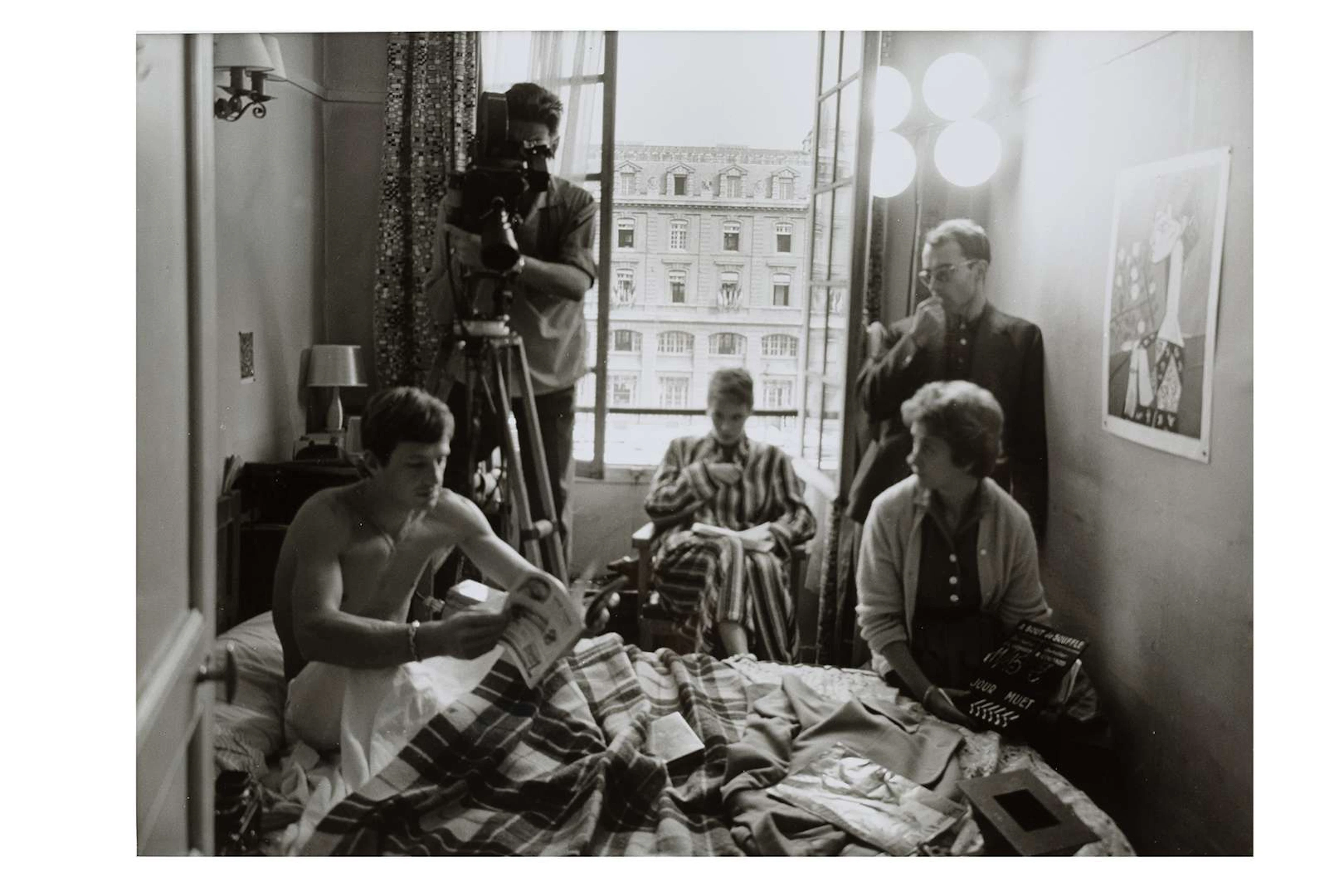 Raymond CAUCHETIER (1920–2021), Breathless, Jean-Luc Godard. Filming