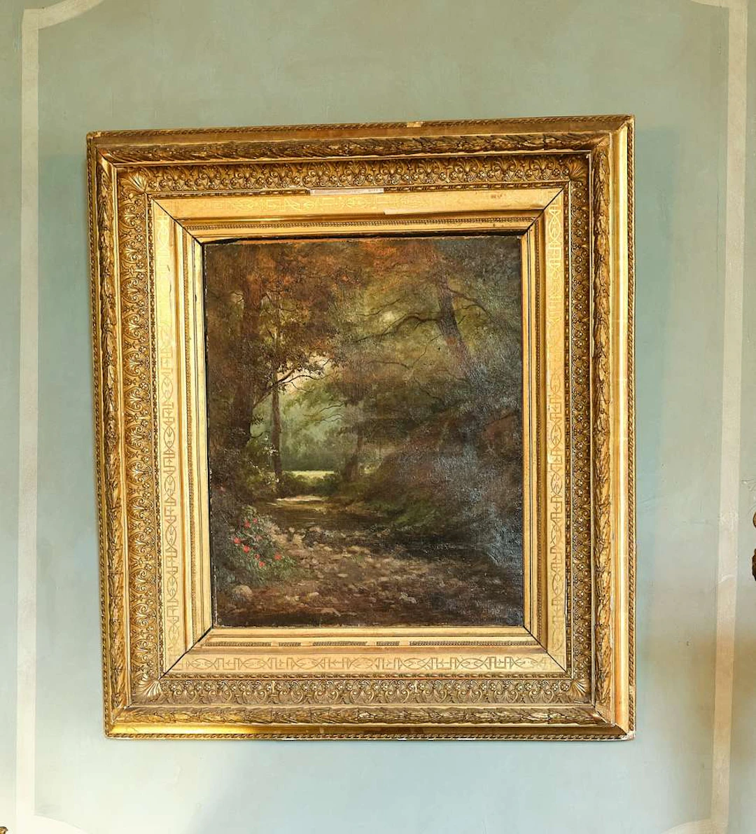 French School, 1892, A scene in the undergrowth
