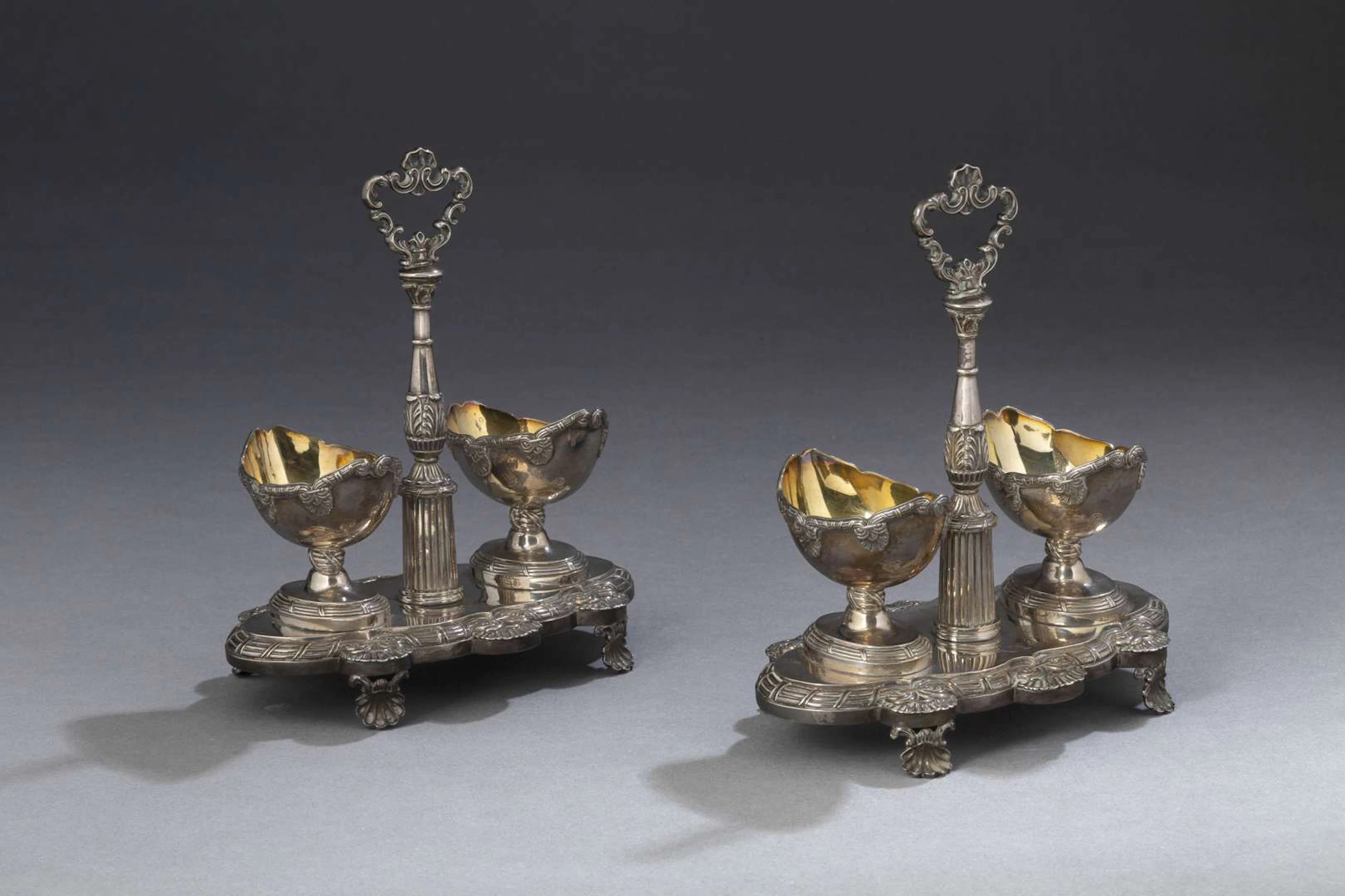 PAIR OF DOUBLE SALT CELLARS