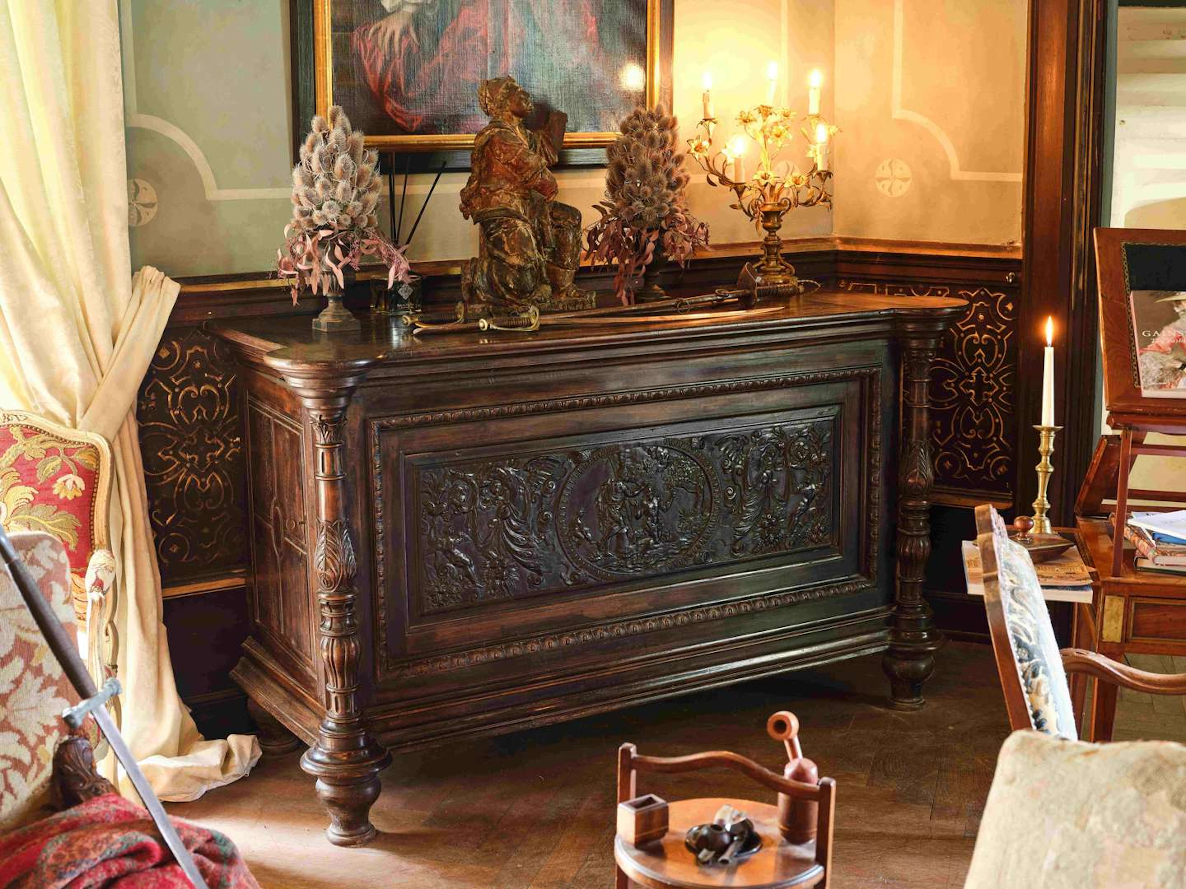 Two large matching pieces of furniture, made of wood