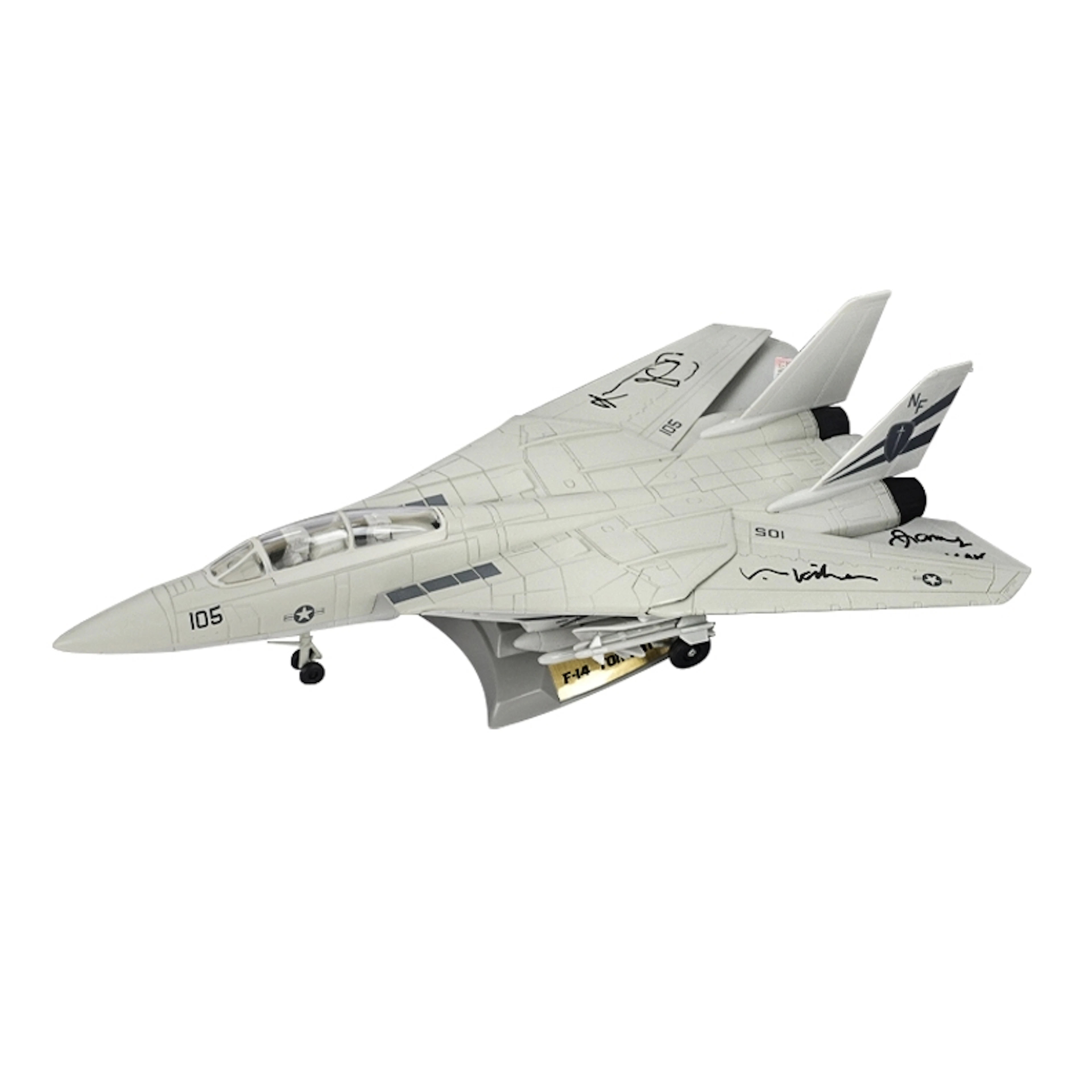 Val Kilmer, Tom Skerritt, James Tolkan Autographed Top Gun F-14 Die-Cast