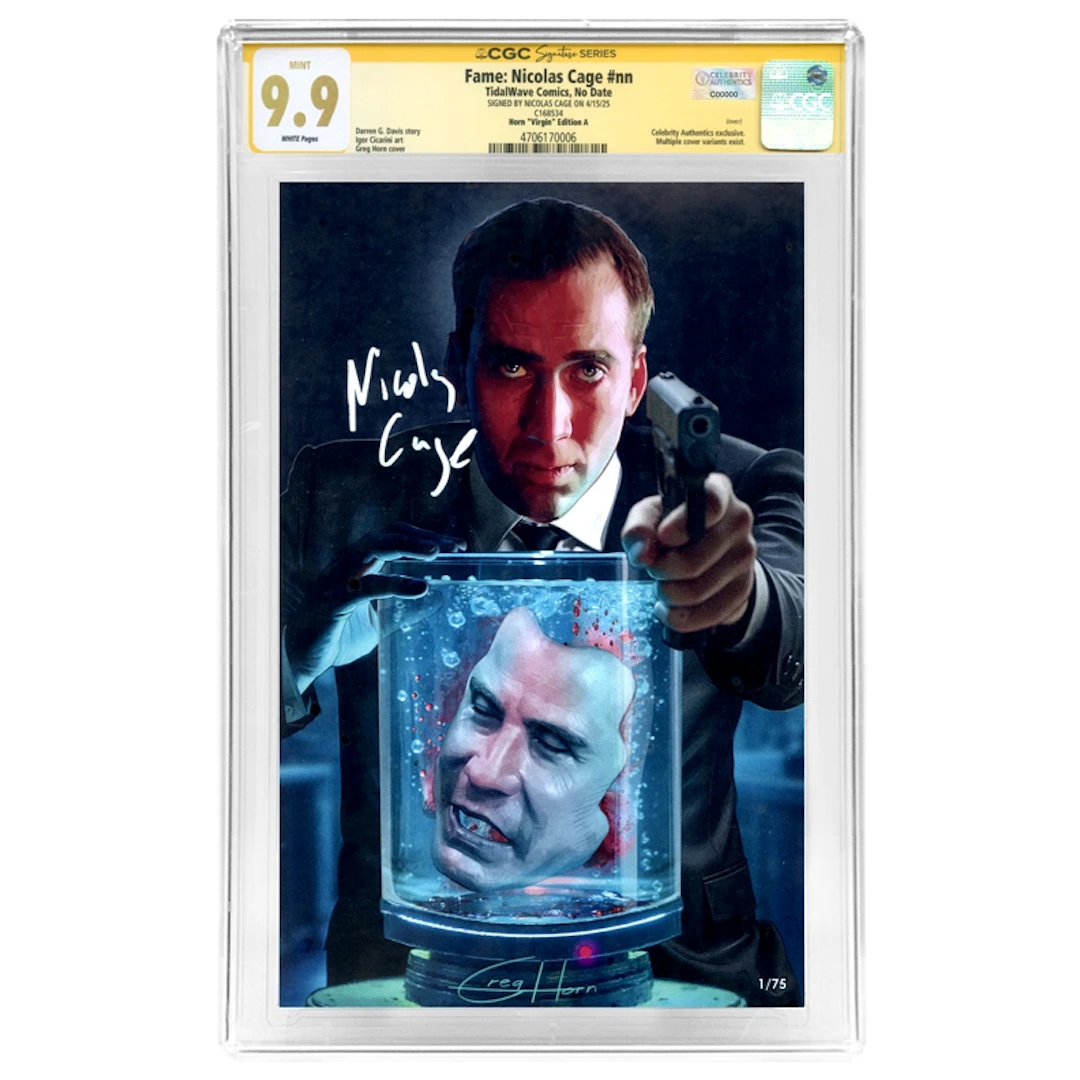 Nicolas Cage Autographed Fame: Nicolas Cage #nn Horn Edition A CGC