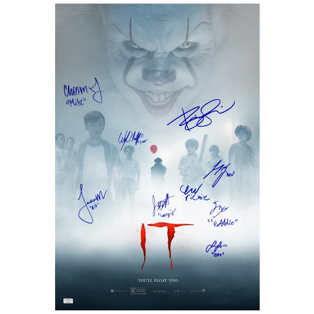 Bill Skarsgard and Cast Autographed 2017 IT Pennywise 16x24 Movie