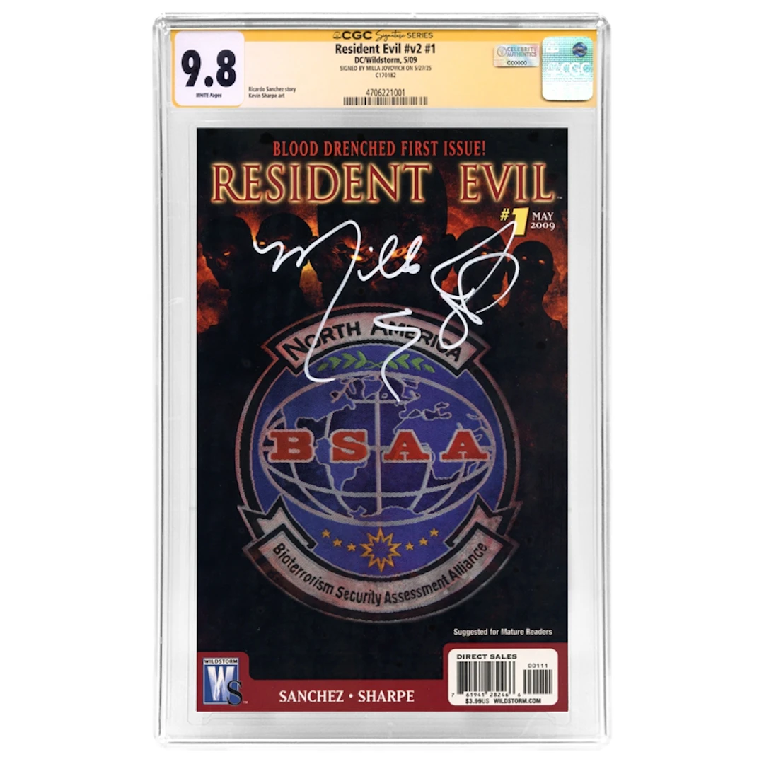 Milla Jovovich Autographed 2009 Resident Evil #v2 #1 CGC SS 9.8, All