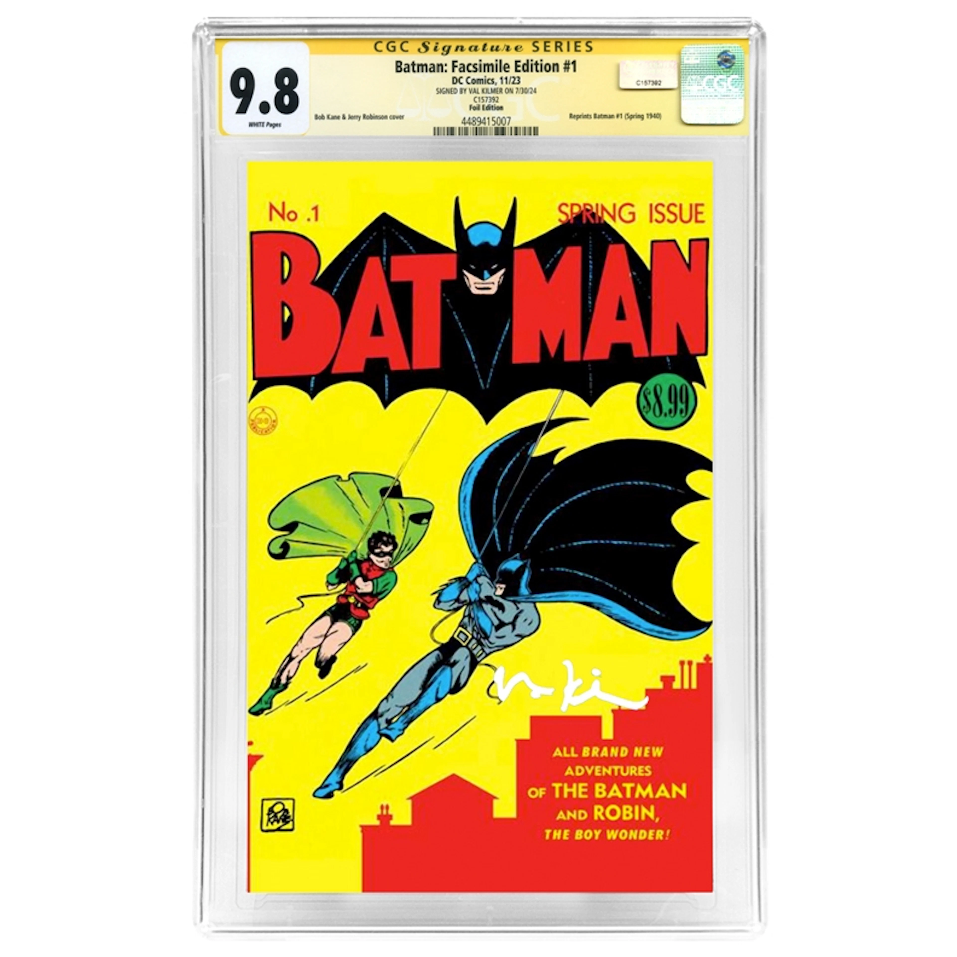 Val Kilmer Autographed 2023 Batman: Facsimile Edition #1 CGC SS 9.8