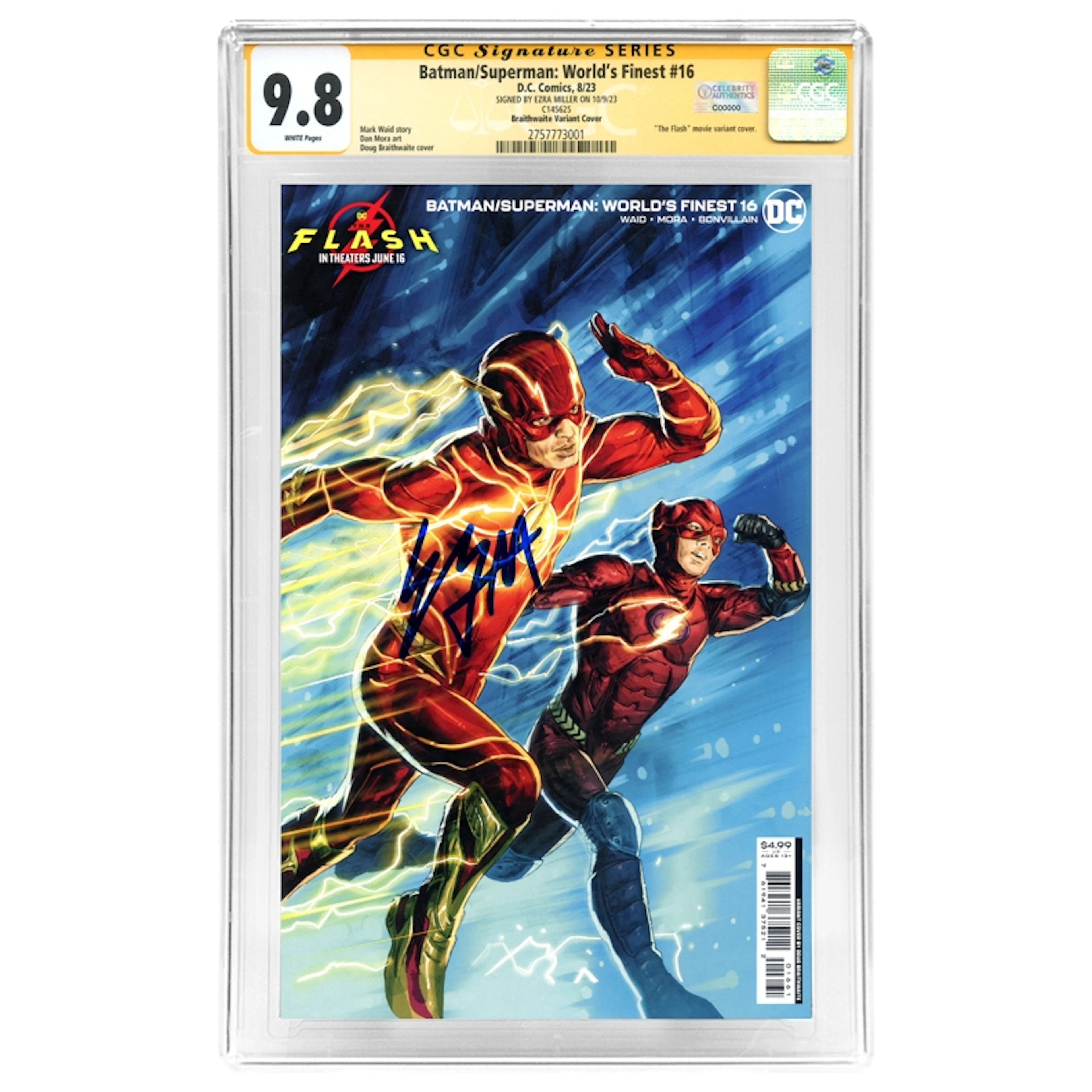Ezra Miller Autographed 2023 Batman/Superman: World's Finest #16 Doug