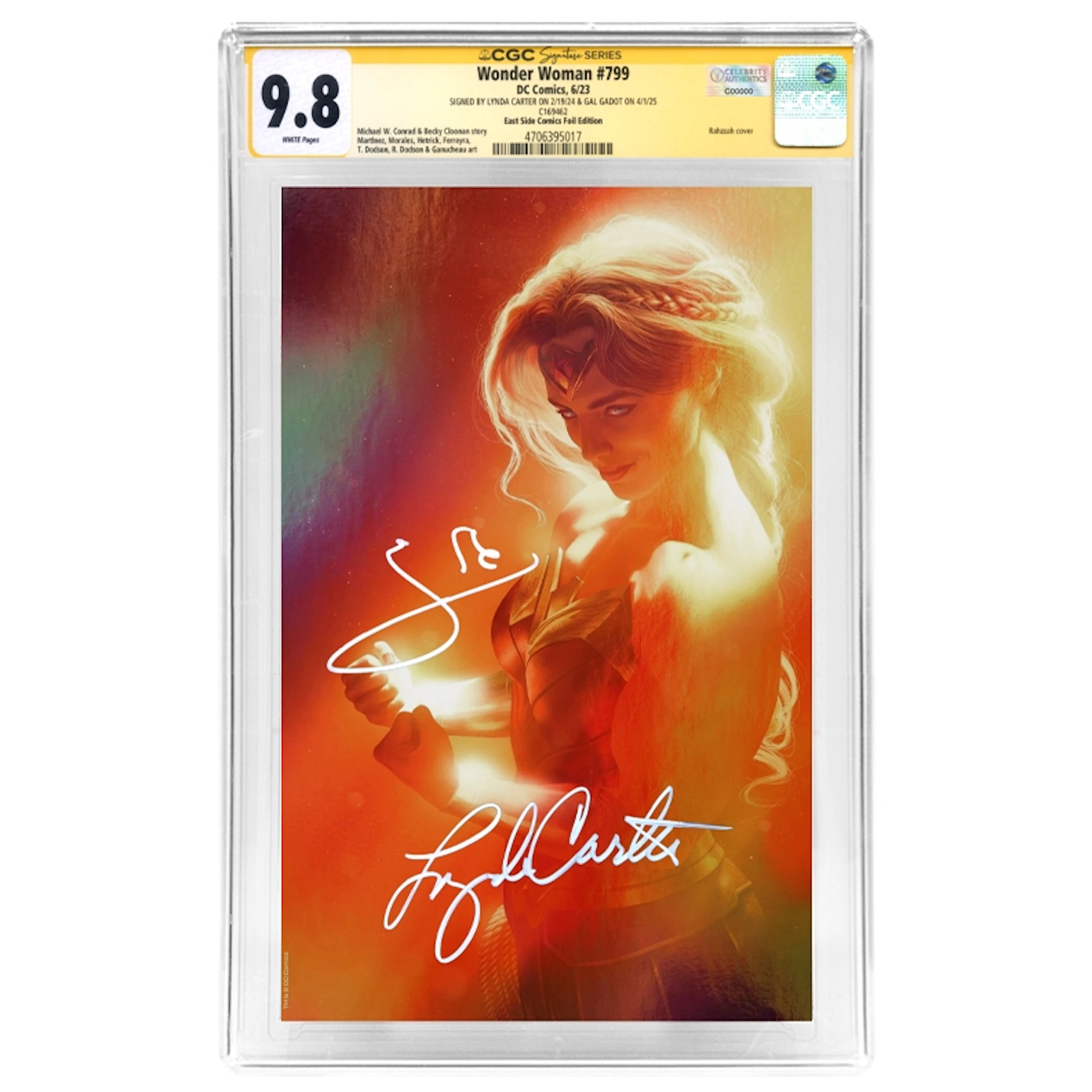Lynda Carter, Gal Gadot Autographed 2023 Wonder Woman #799 Rahzzah