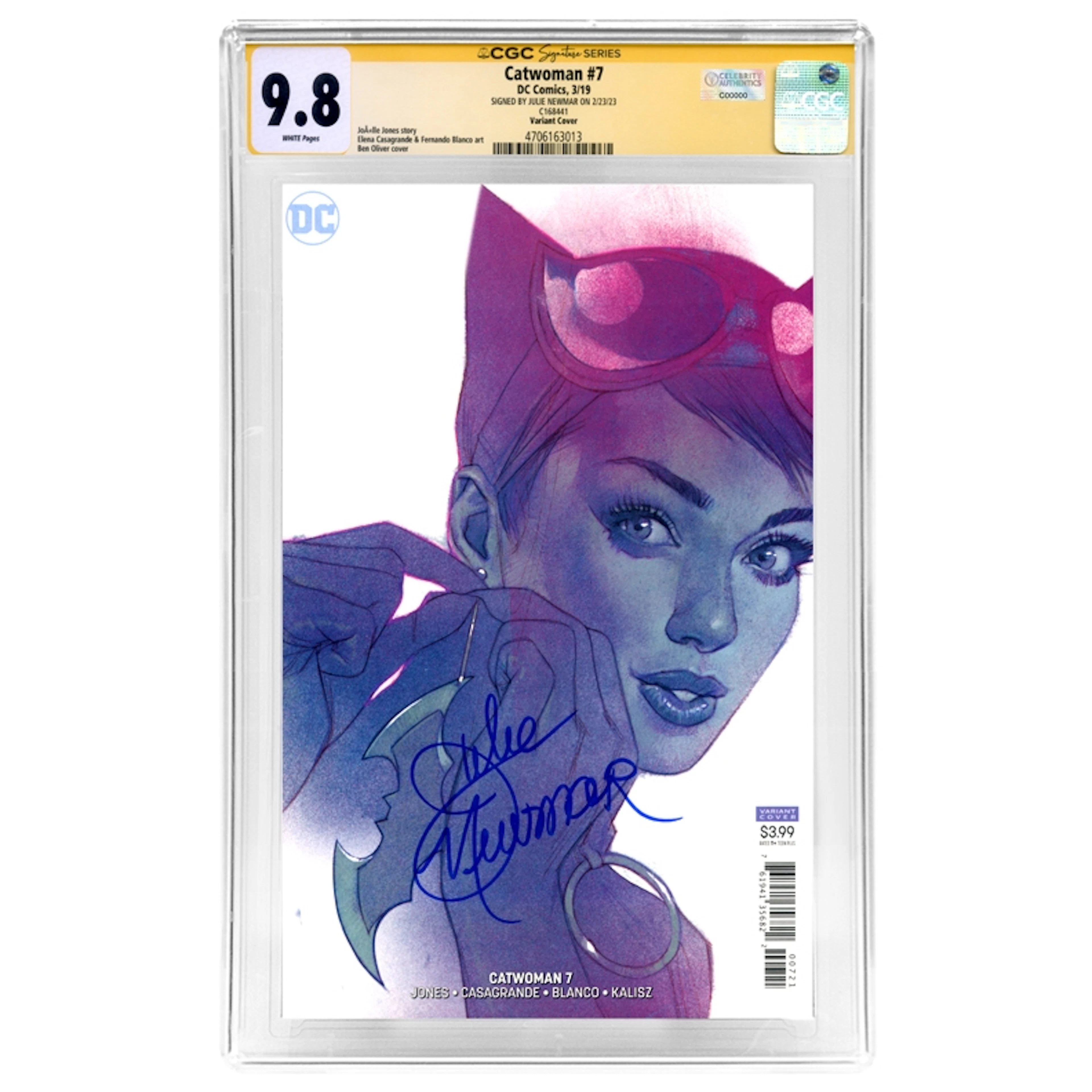 Julie Newmar Autographed 2019 Catwoman #7 with Variant Cover CGC SS