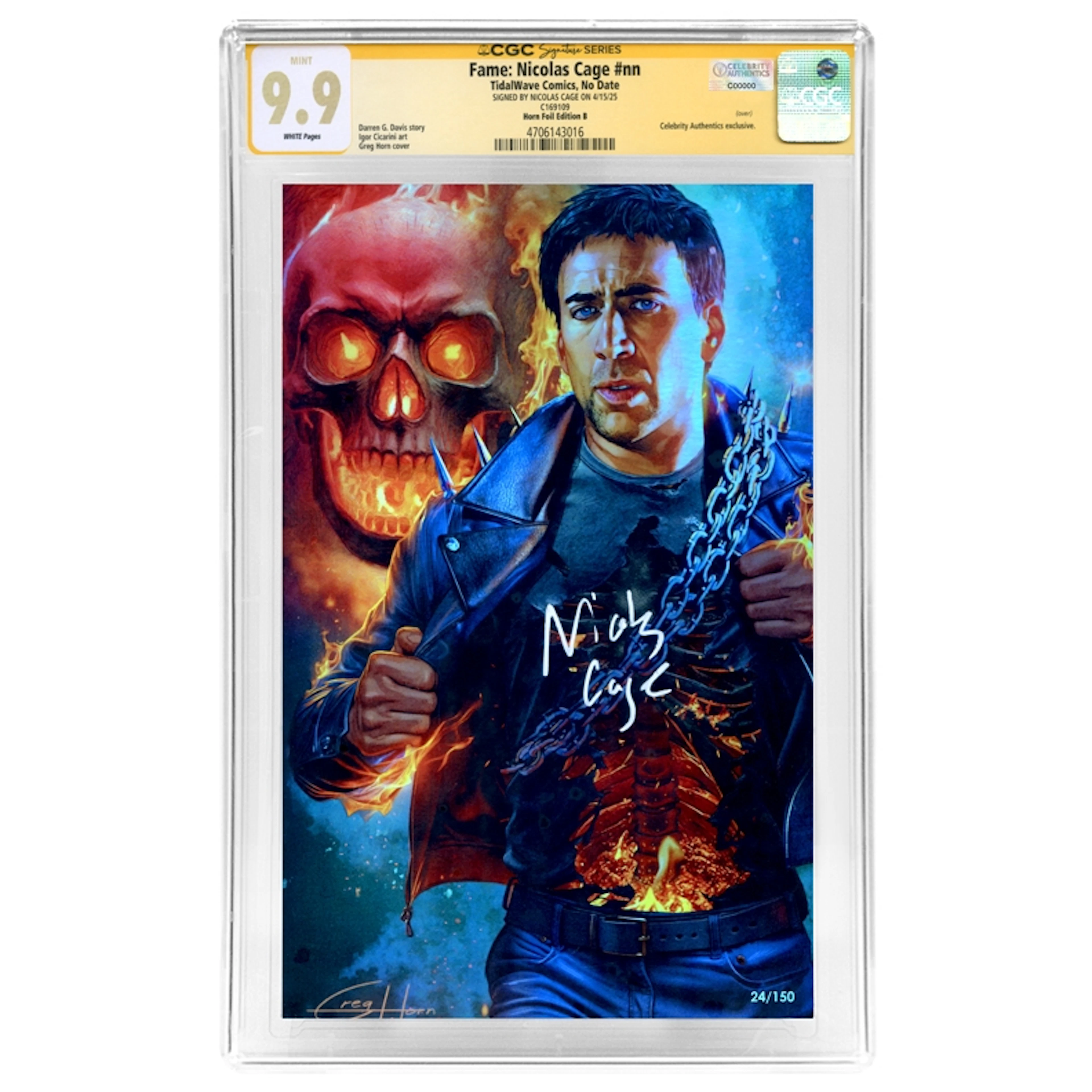 Nicolas Cage Autographed Fame: Nicolas Cage #nn Horn Foil Edition