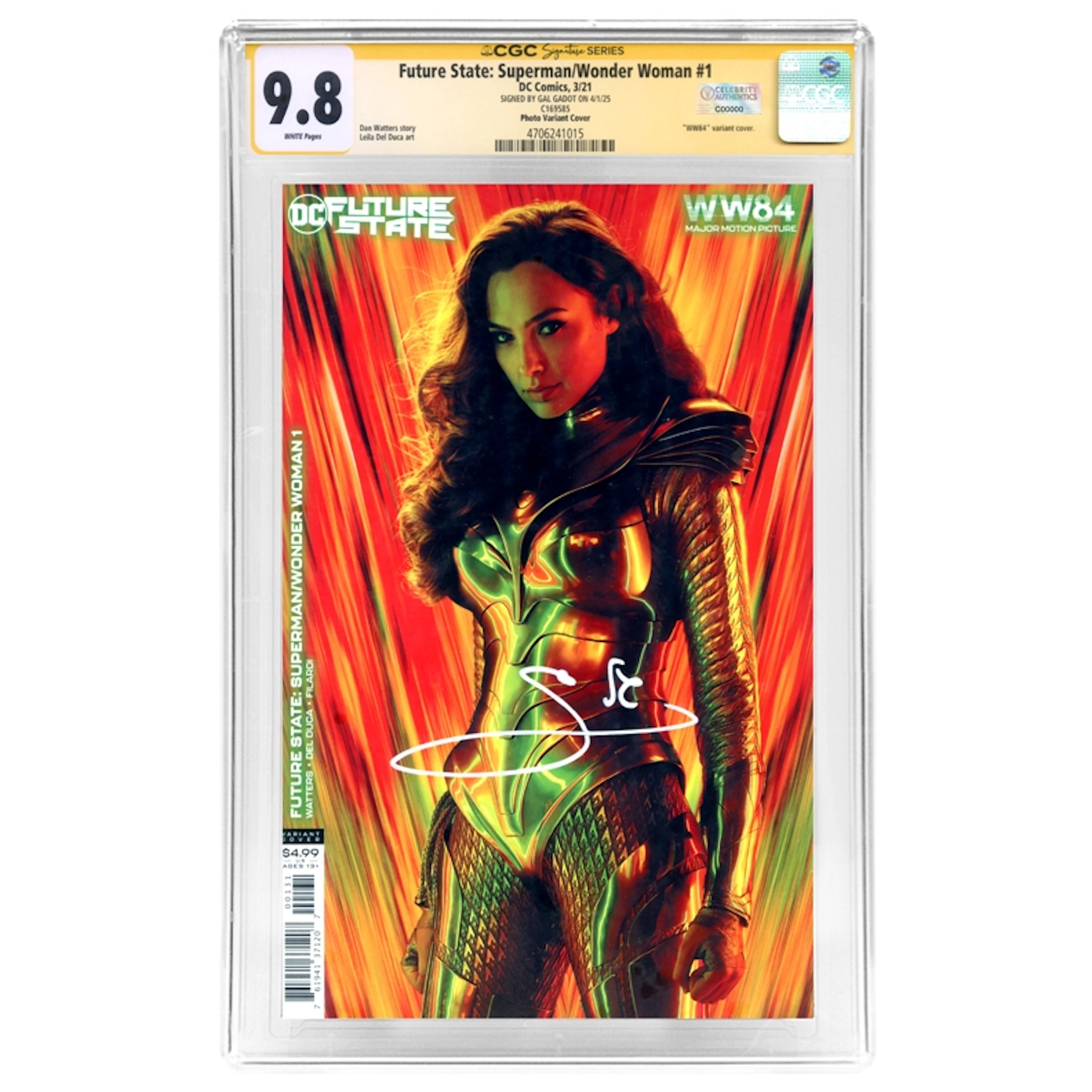 Gal Gadot Autographed 2021 Future State: Superman/Wonder Woman #1
