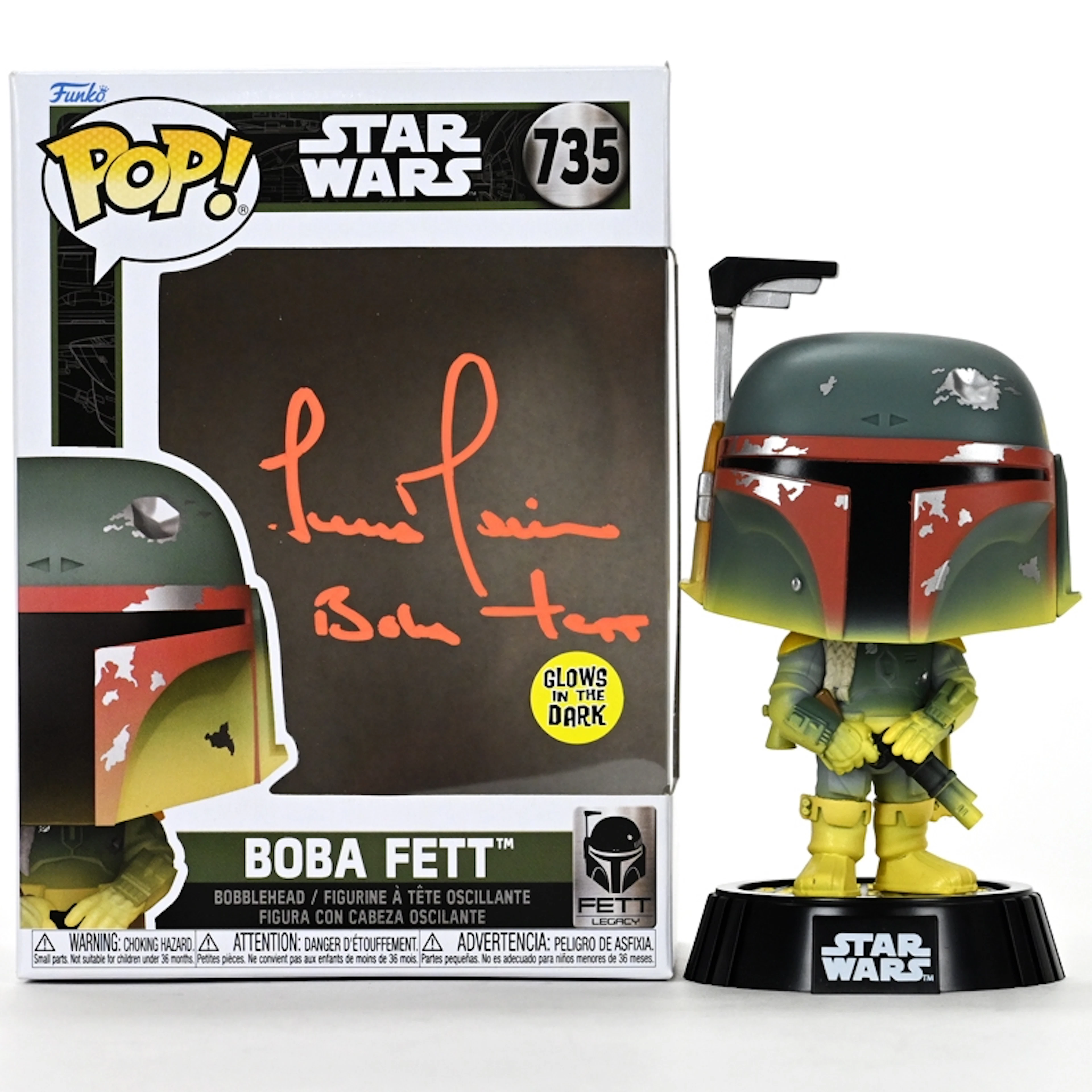 Temuera Morrison Autographed Star Wars Boba Fett Glow in the Dark