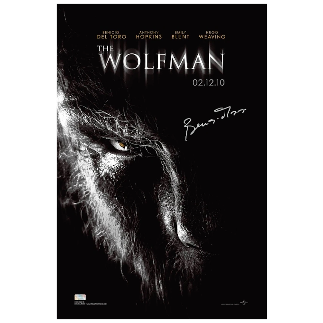 Benicio Del Toro Autographed 2010 The Wolfman 16x24 Poster, All, >