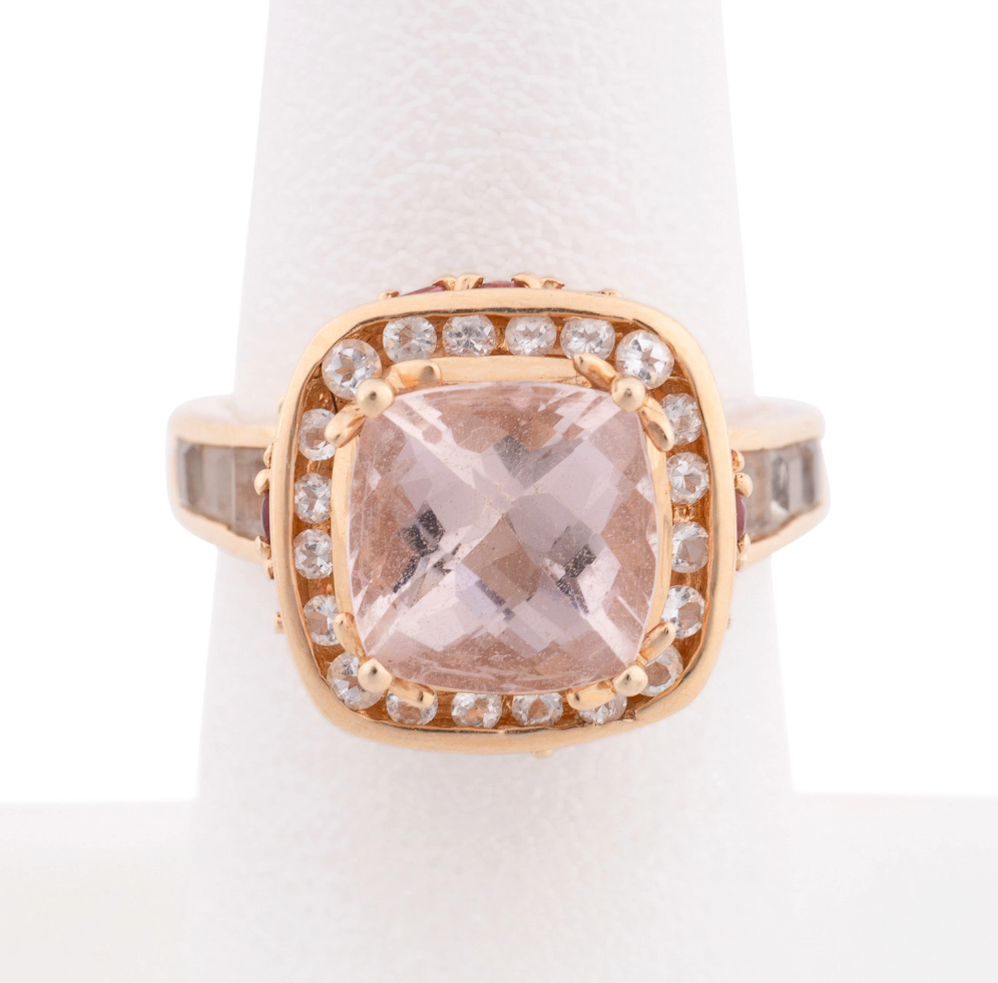 14K Yellow Gold, Morganite and Topaz Ring