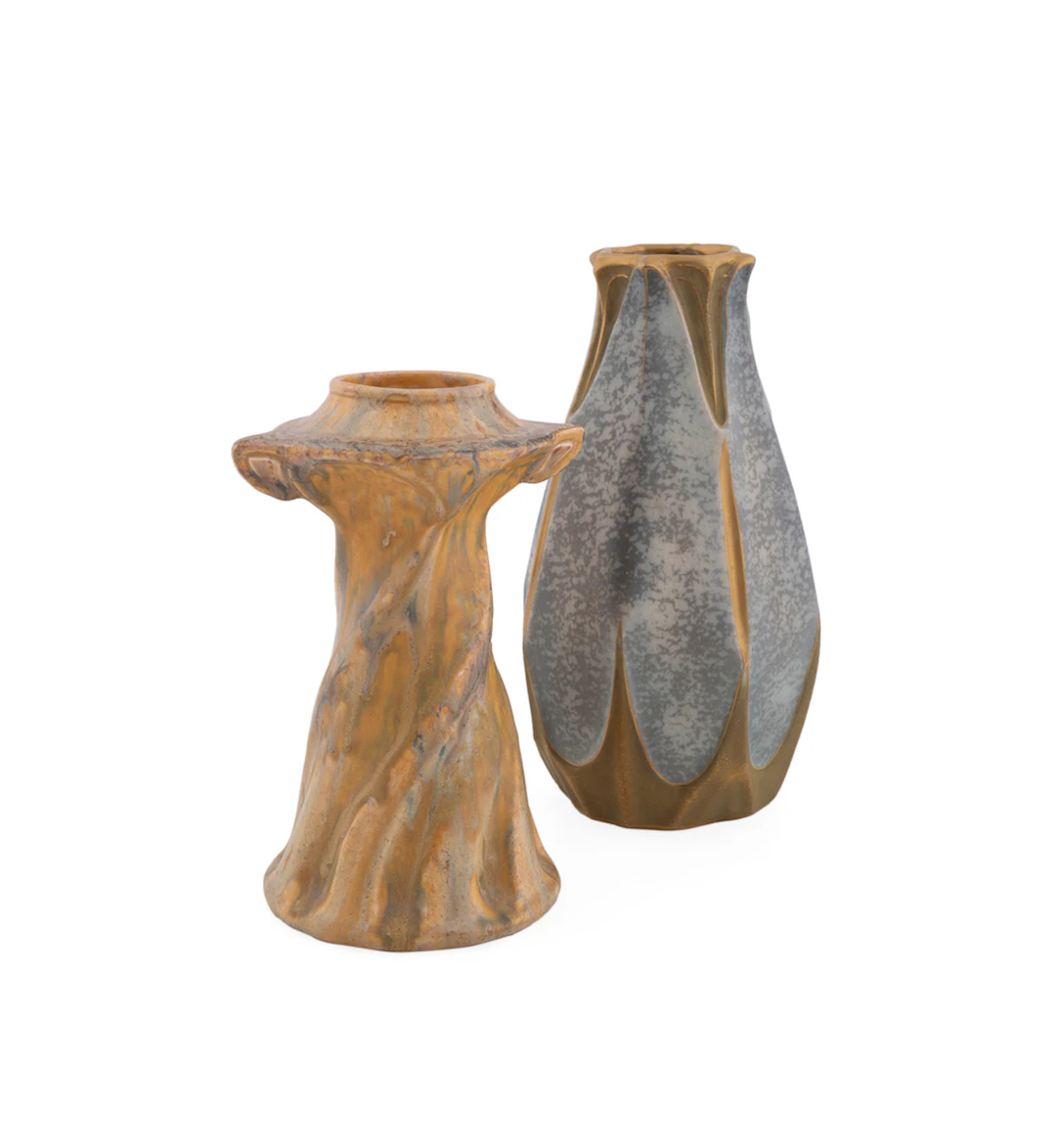 Two Art Nouveau Stylized Naturalistic Vases