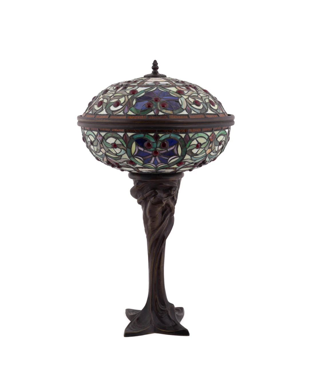 Art Nouveau Style Stained Glass Lamp