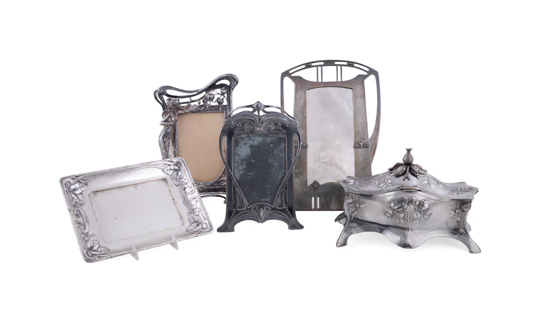 WMF, Three Photograph Frames, Jewelry Box & Tray