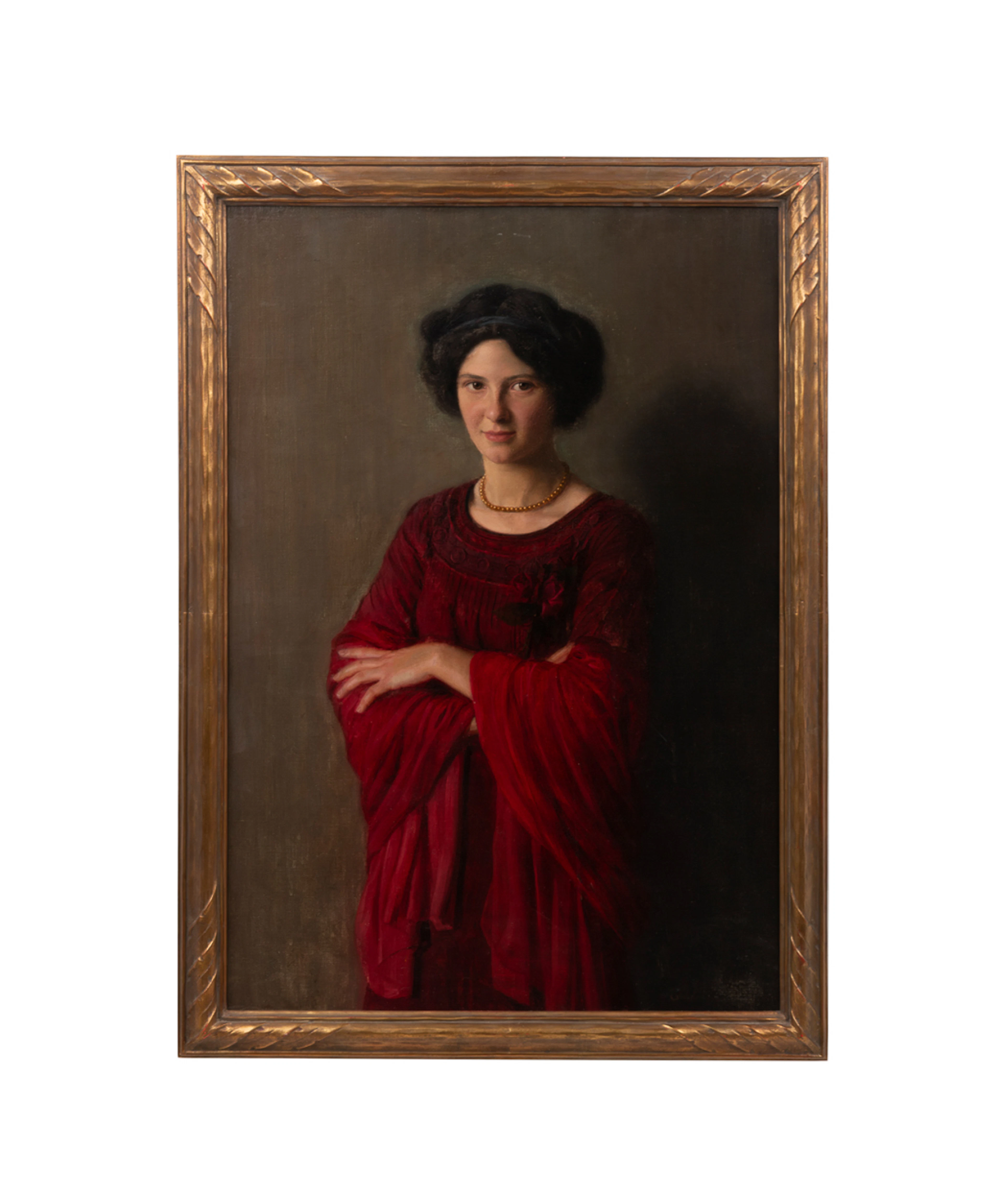 Cont. School, Woman in Red Dress, 20th C., O/C