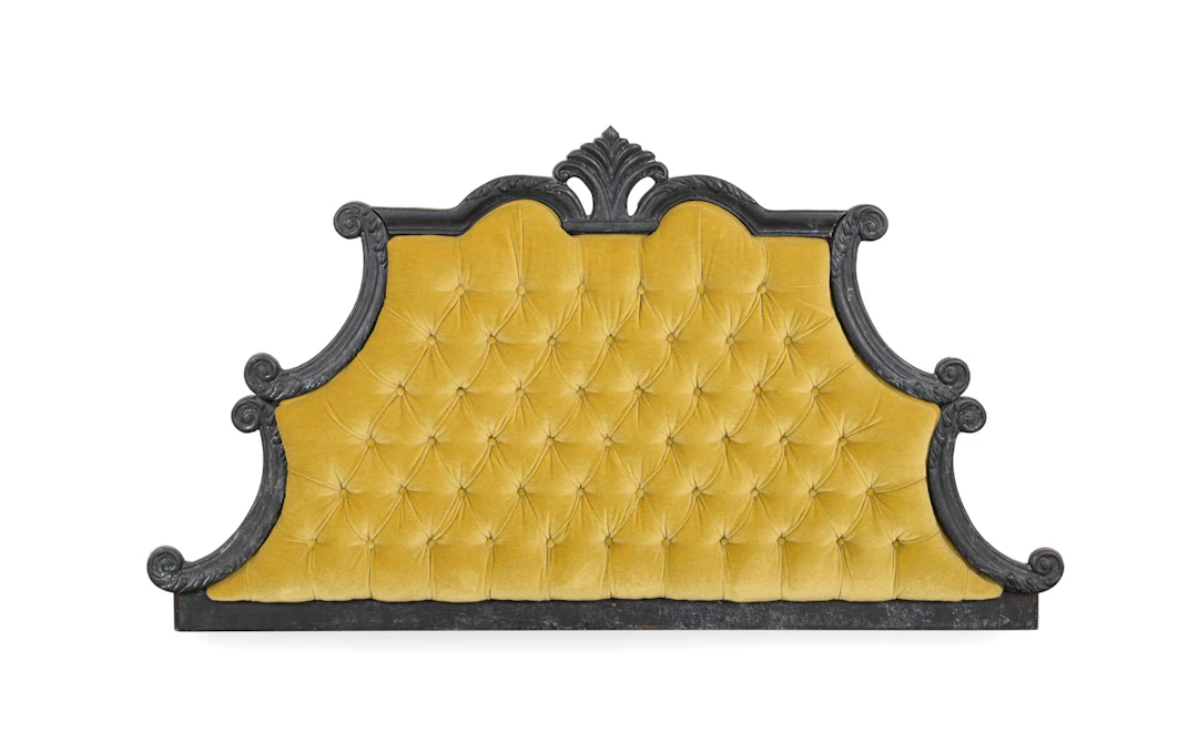 Rococo Style Tufted Upholstered King Headboard