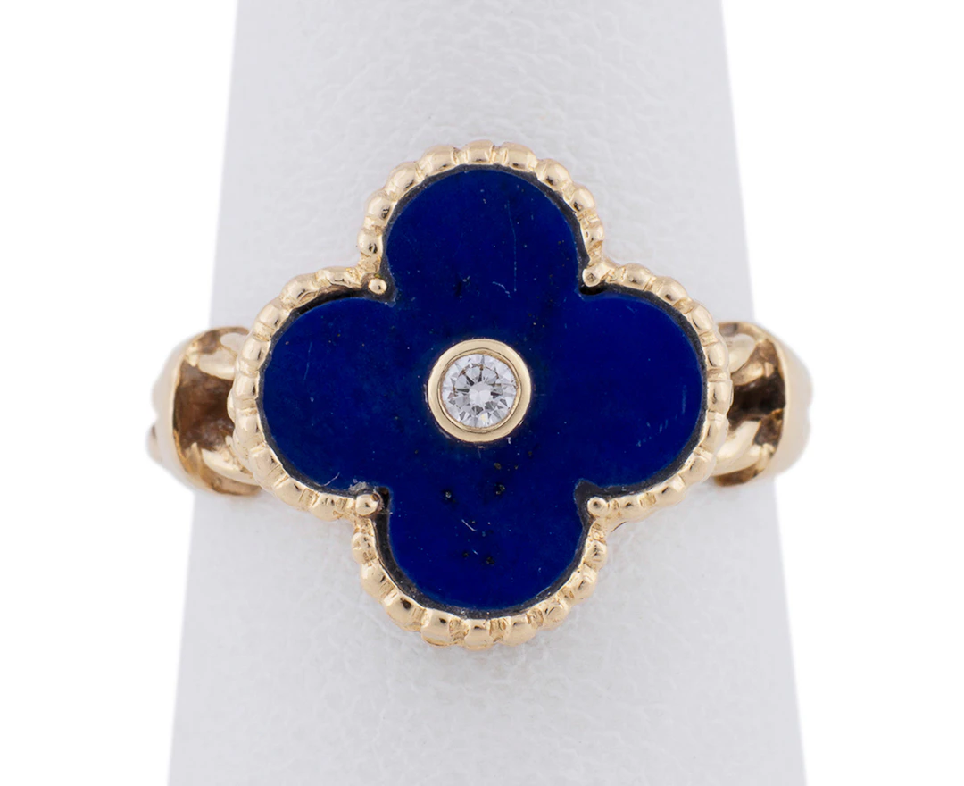 Van Cleef & Arpels, Lapis & Diamond Alhambra Ring
