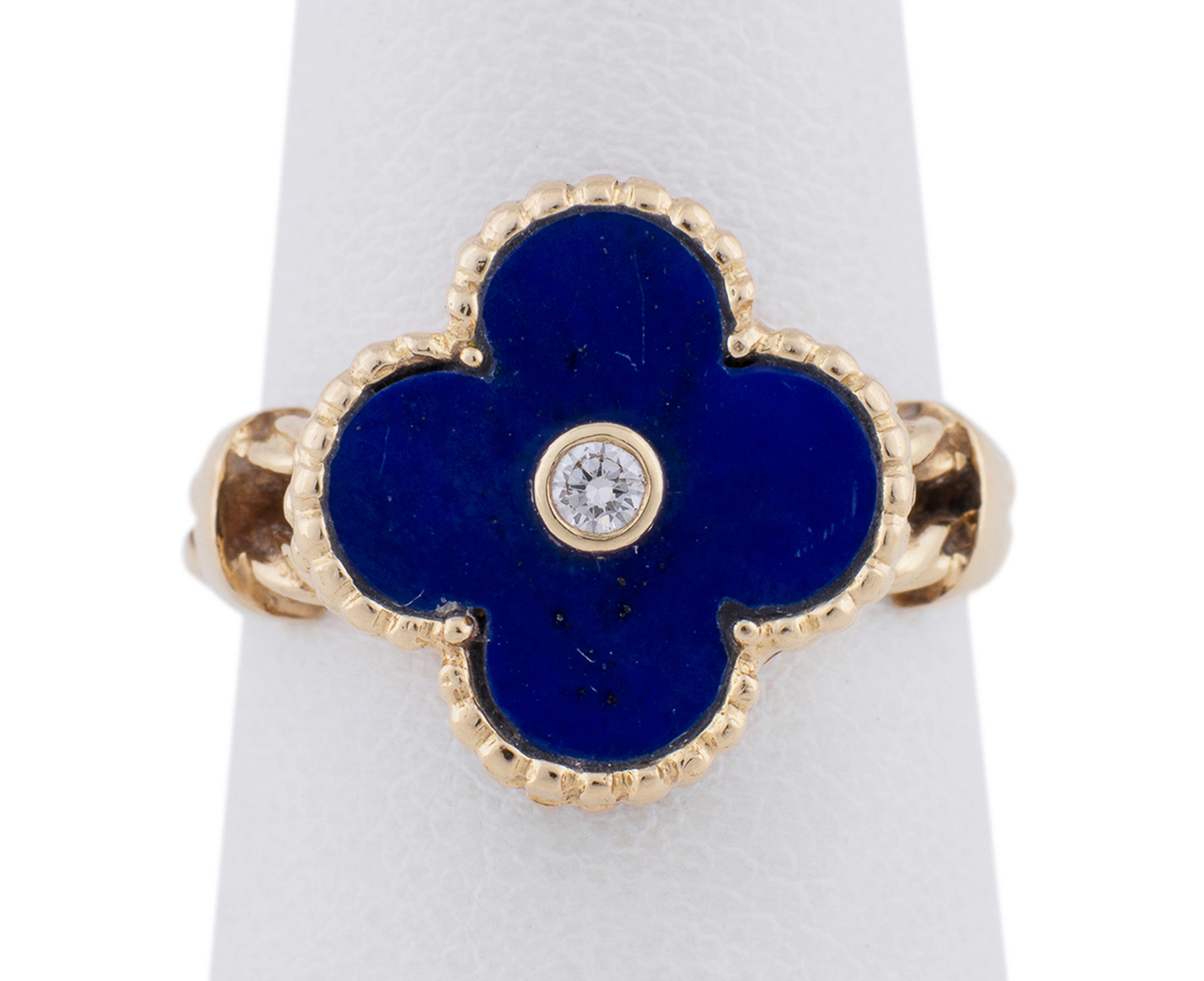 Van Cleef & Arpels, Lapis & Diamond Alhambra Ring
