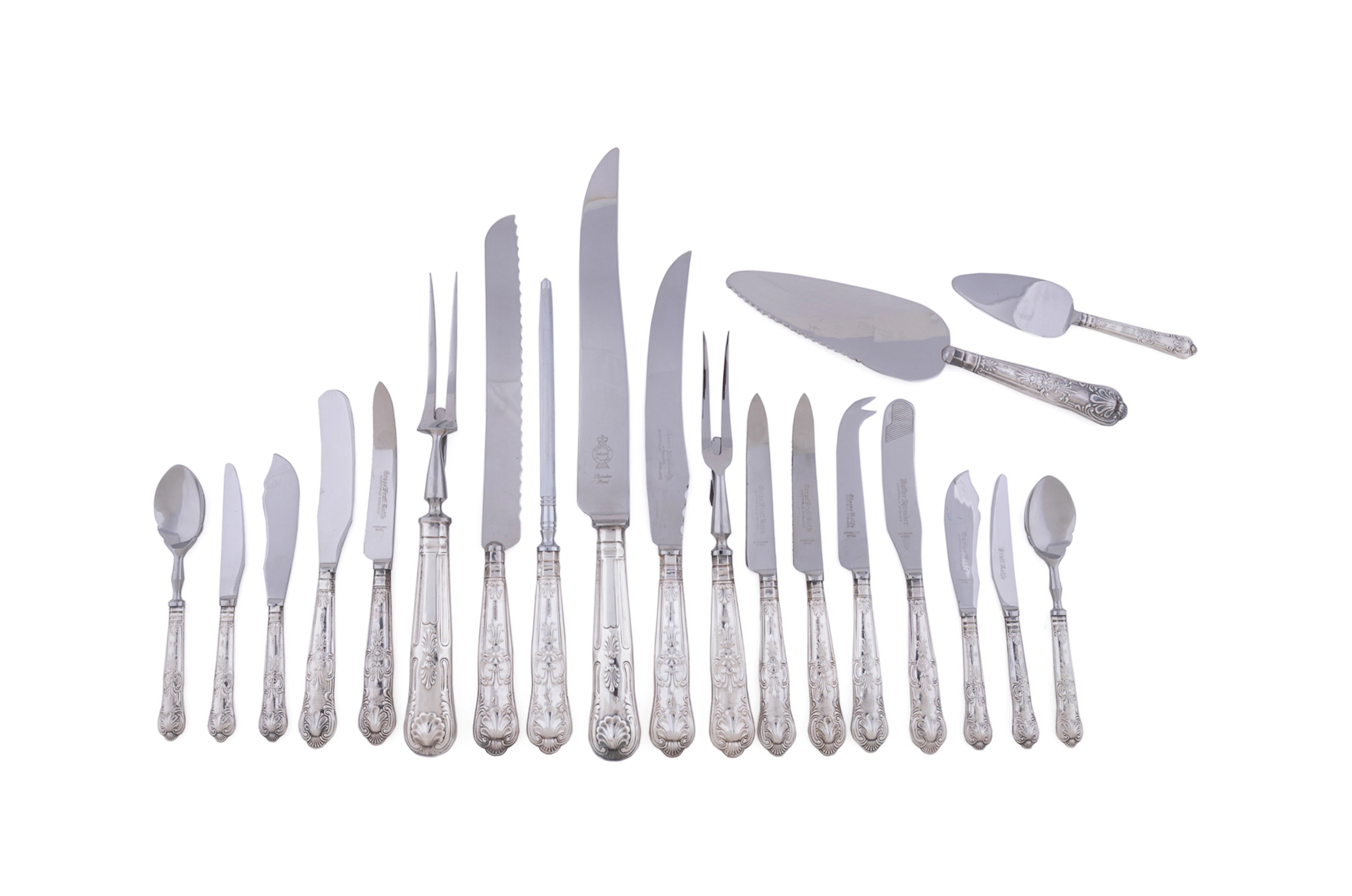 Set of 20 Mainly "Queens" Sterling Serving Pieces