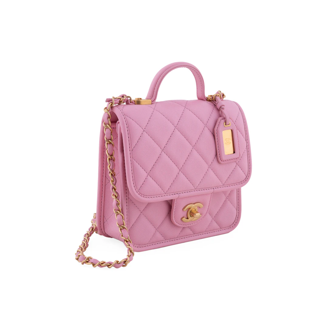 Chanel Caviar School Memory Top Handle Flap Bag