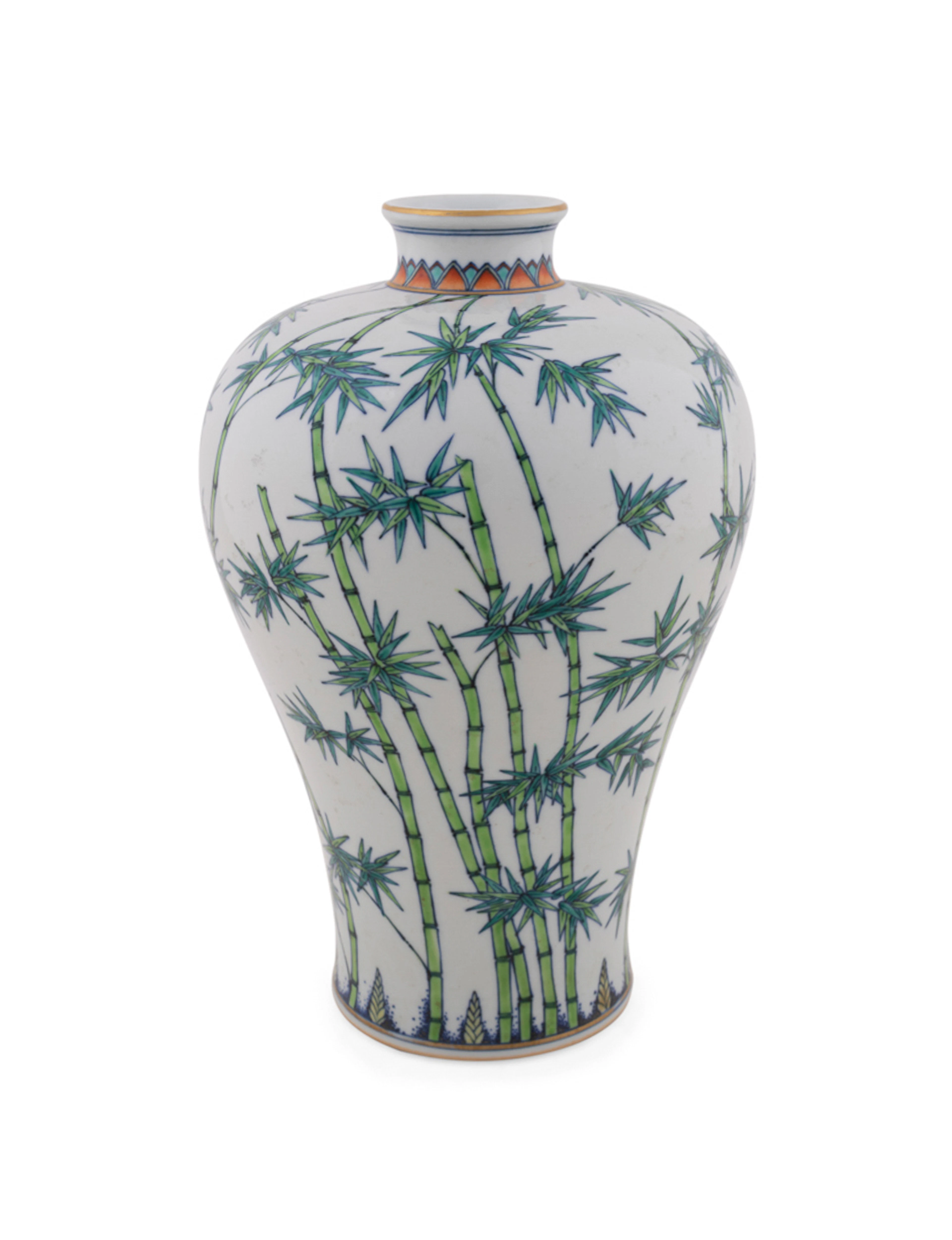 Qing Dynasty Yongzheng Bamboo Motif Porcelain Vase