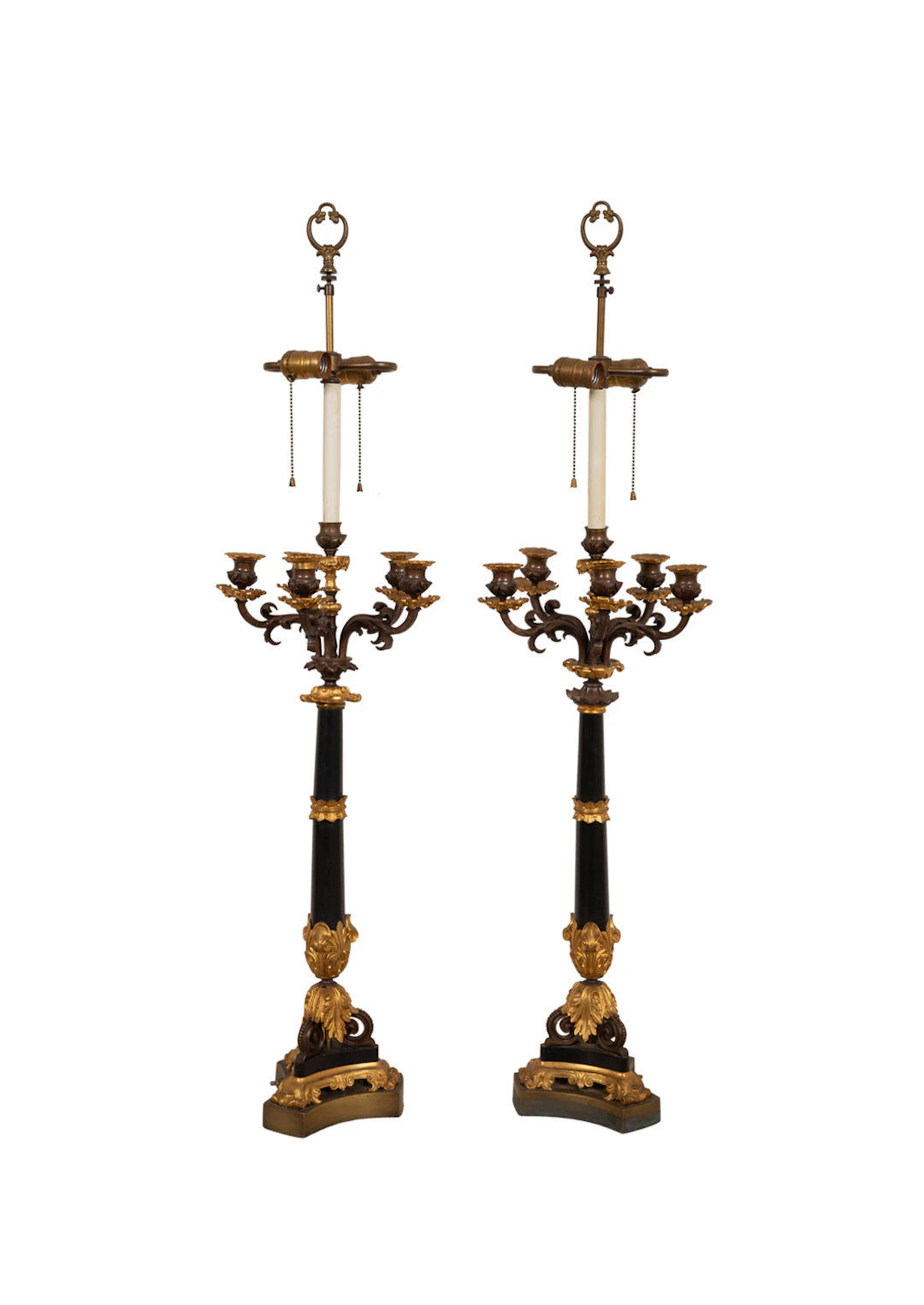 Pair of Charles X Candelabra Mounted as Lamps