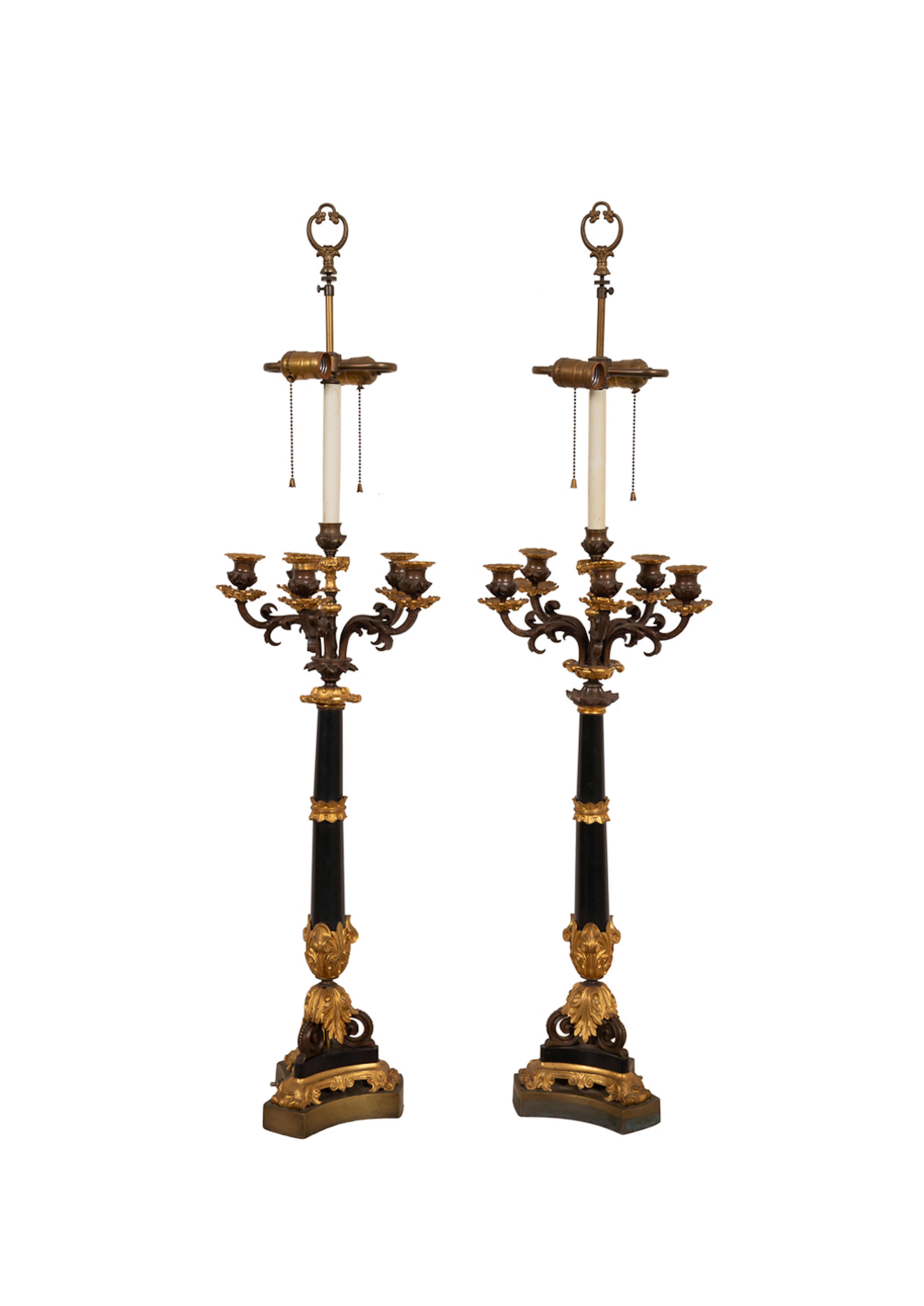 Pair of Charles X Candelabra Mounted as Lamps