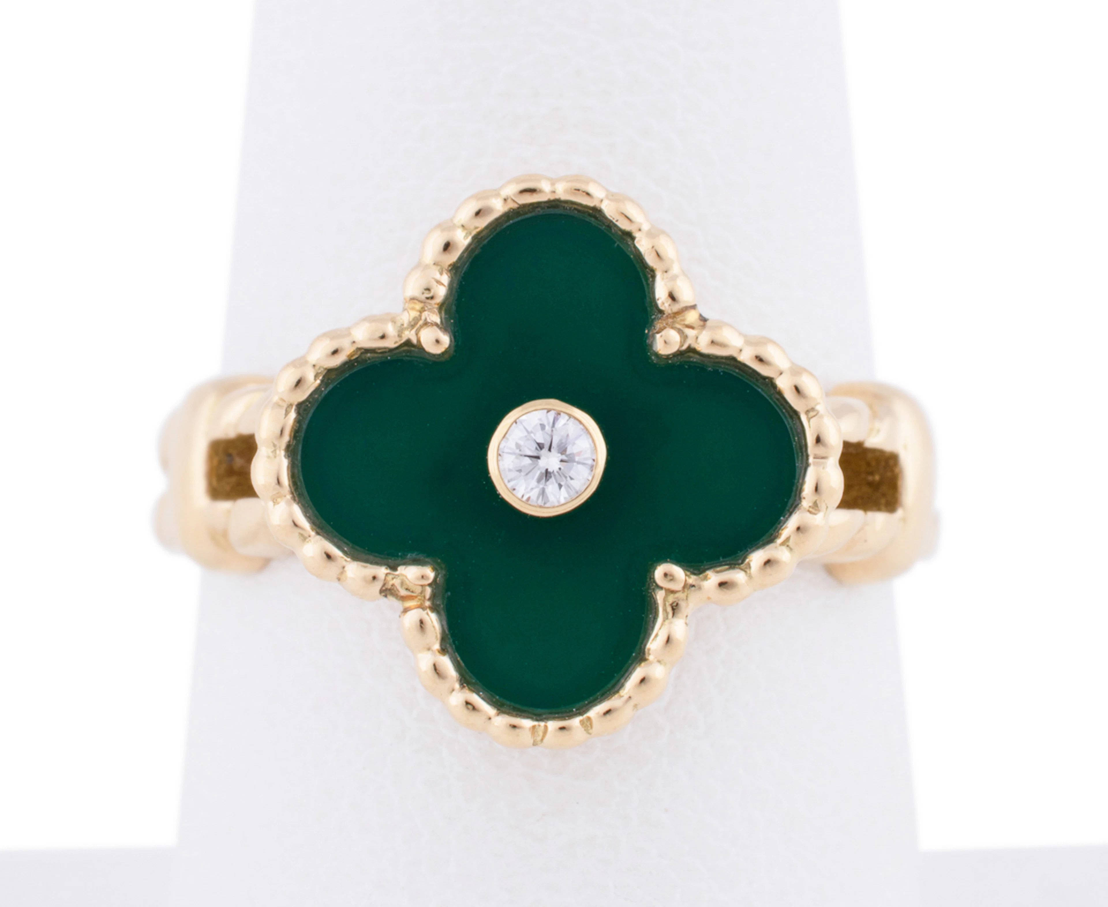 Van Cleef & Arpels, Malachite & Diamond Alhambra Ring