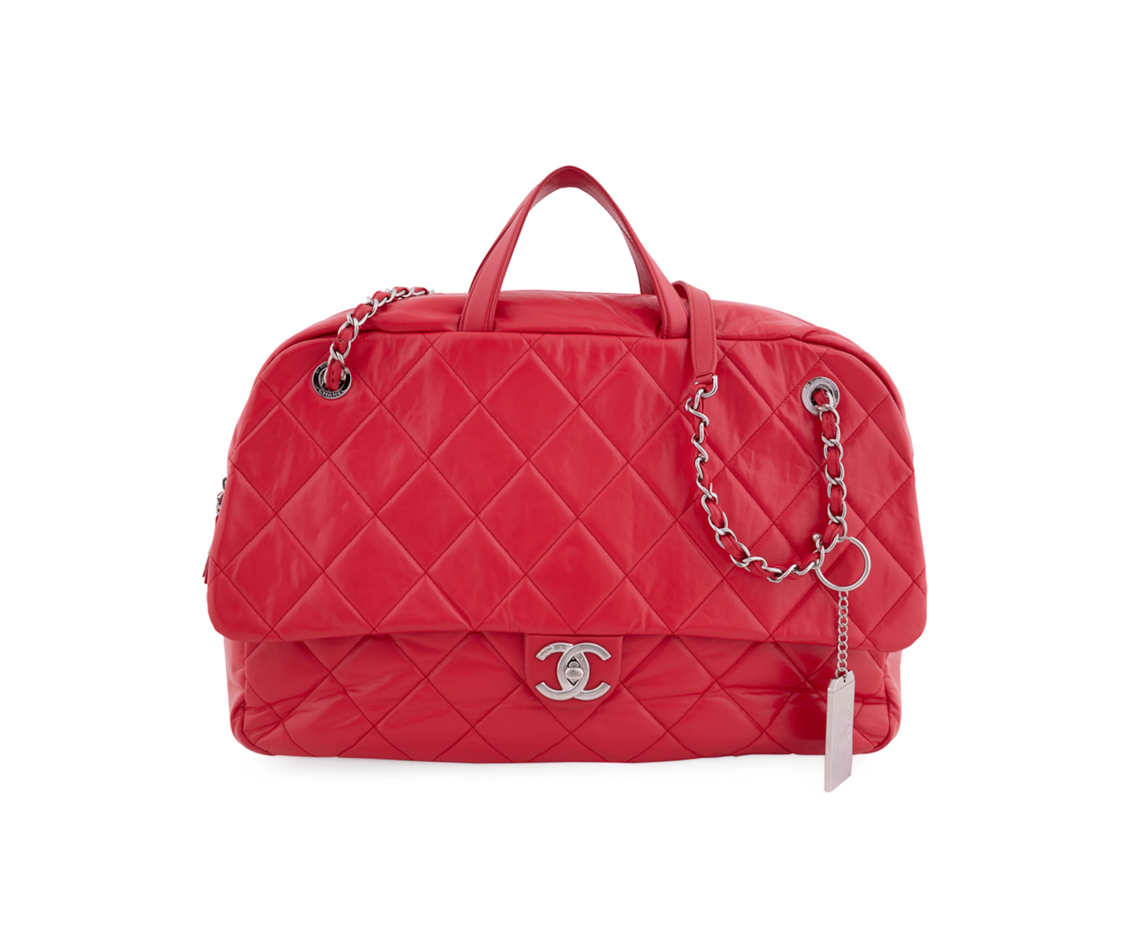 Chanel, Red Quilted Calfskin Express Bowling Bag