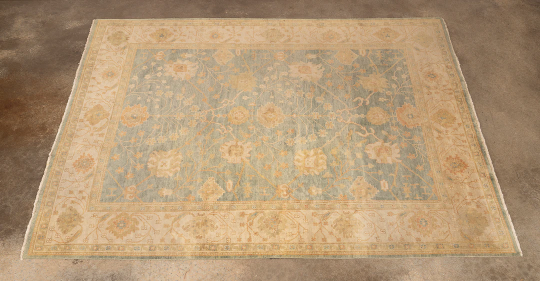 Turkish Oushak Hand-Knotted Rug, 21st century
