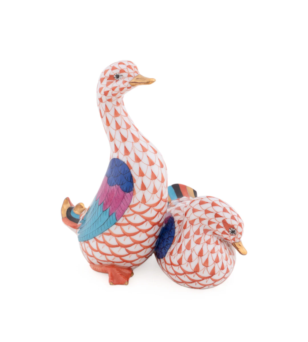 Herend "Pair of Ducks" Porcelain Figure, 1992
