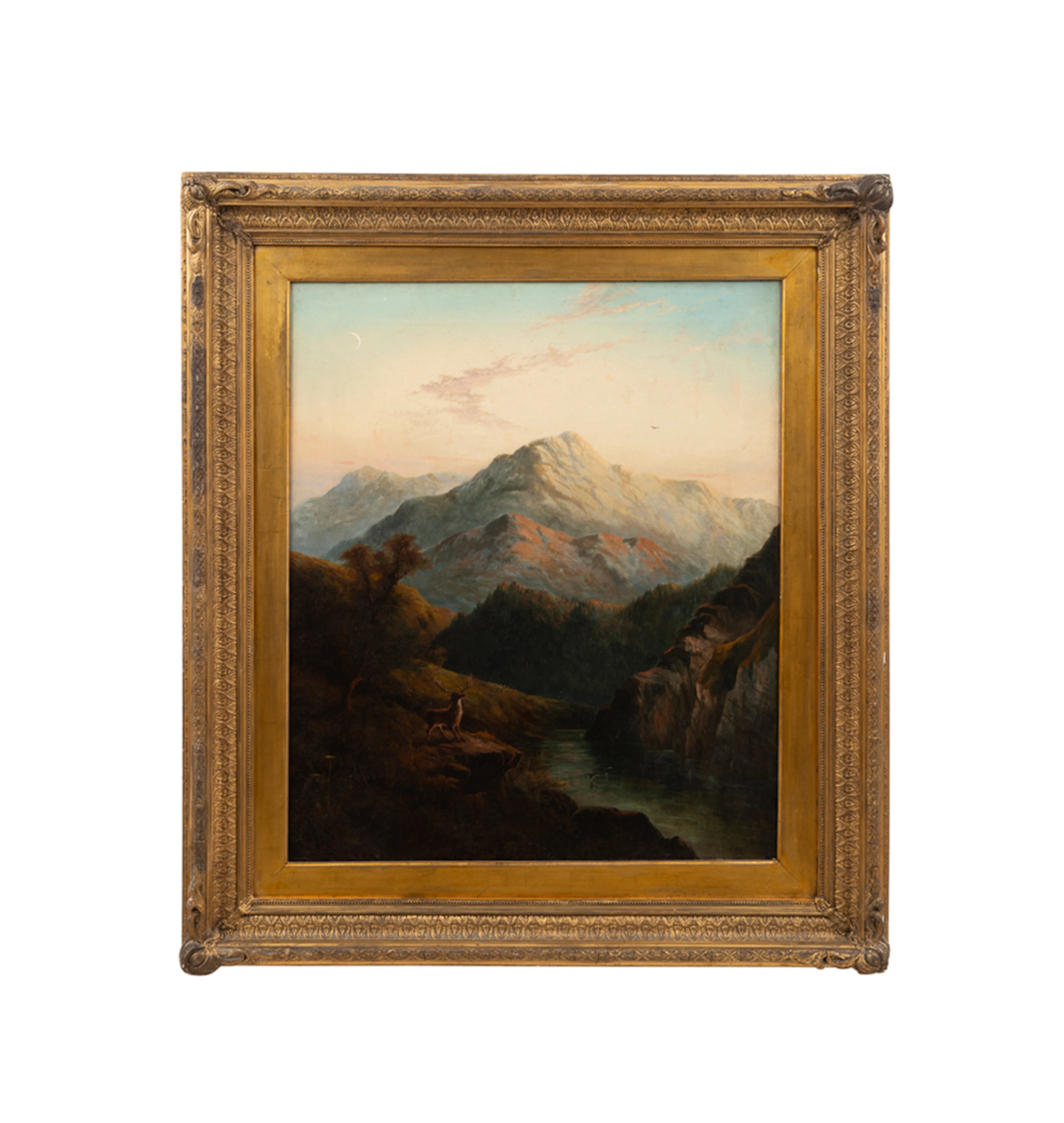 Cont. School, Landscape with Stag, 19th/20th C.