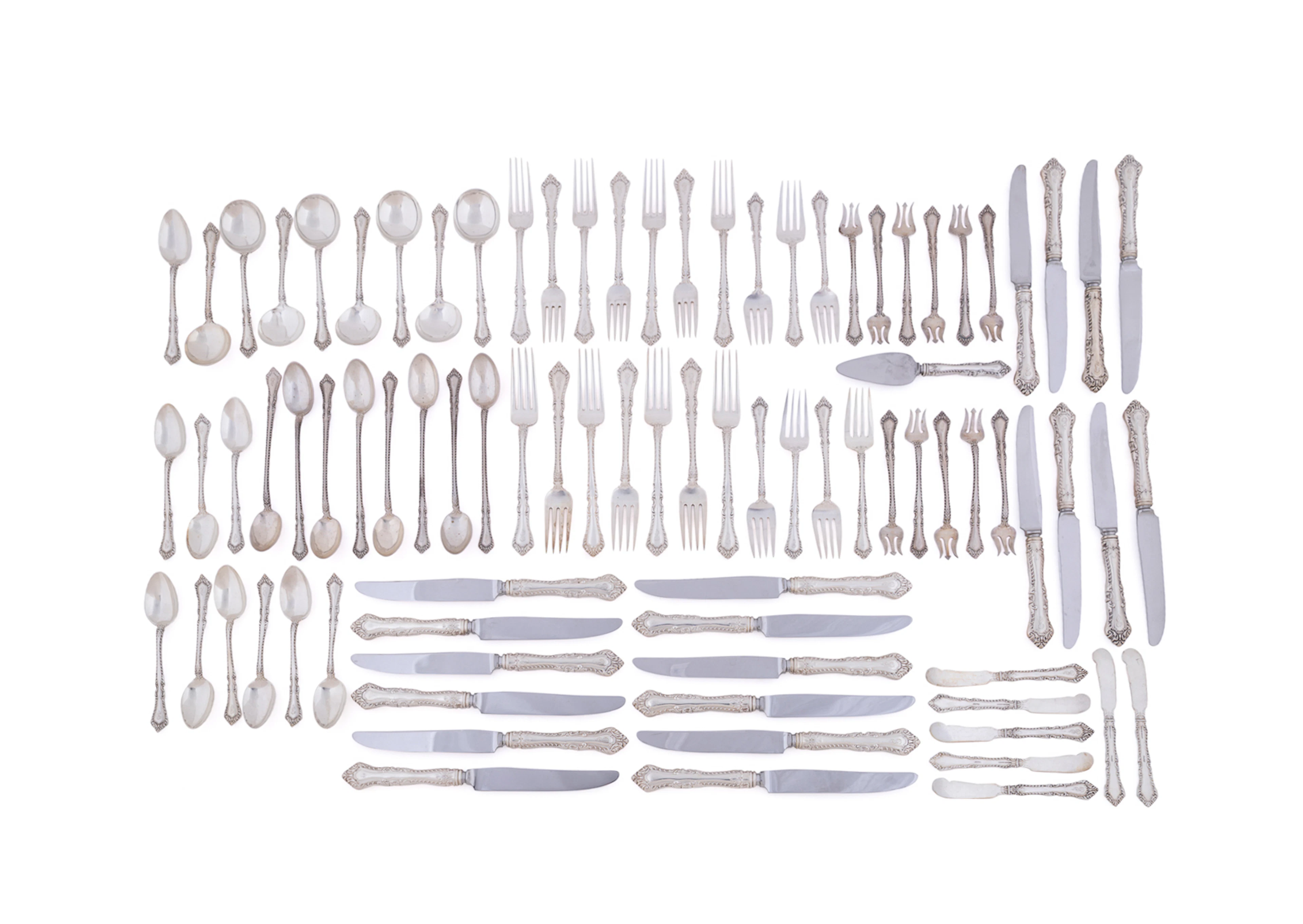 Watson, "Foxhall" Sterling Silver Flatware for 7, Mid-20th Century, American