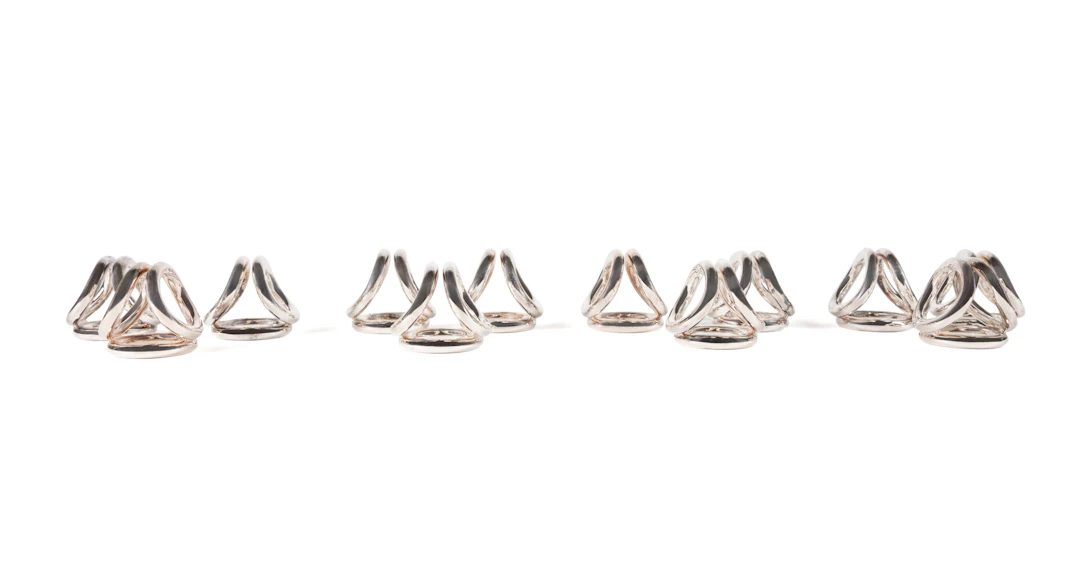 12 Christofle 'Vertigo' Silverplate Menu Holders